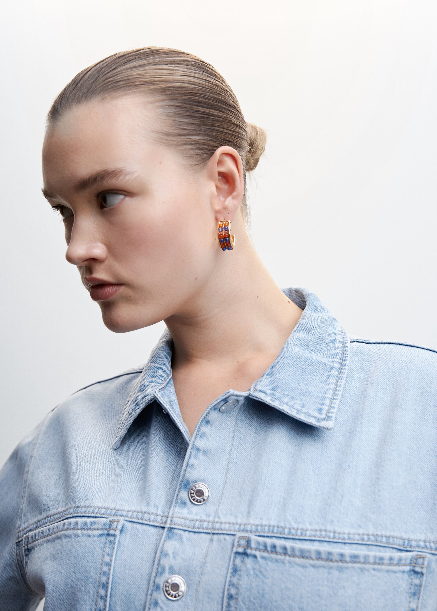 Long denim jumpsuit - Details of the article 4