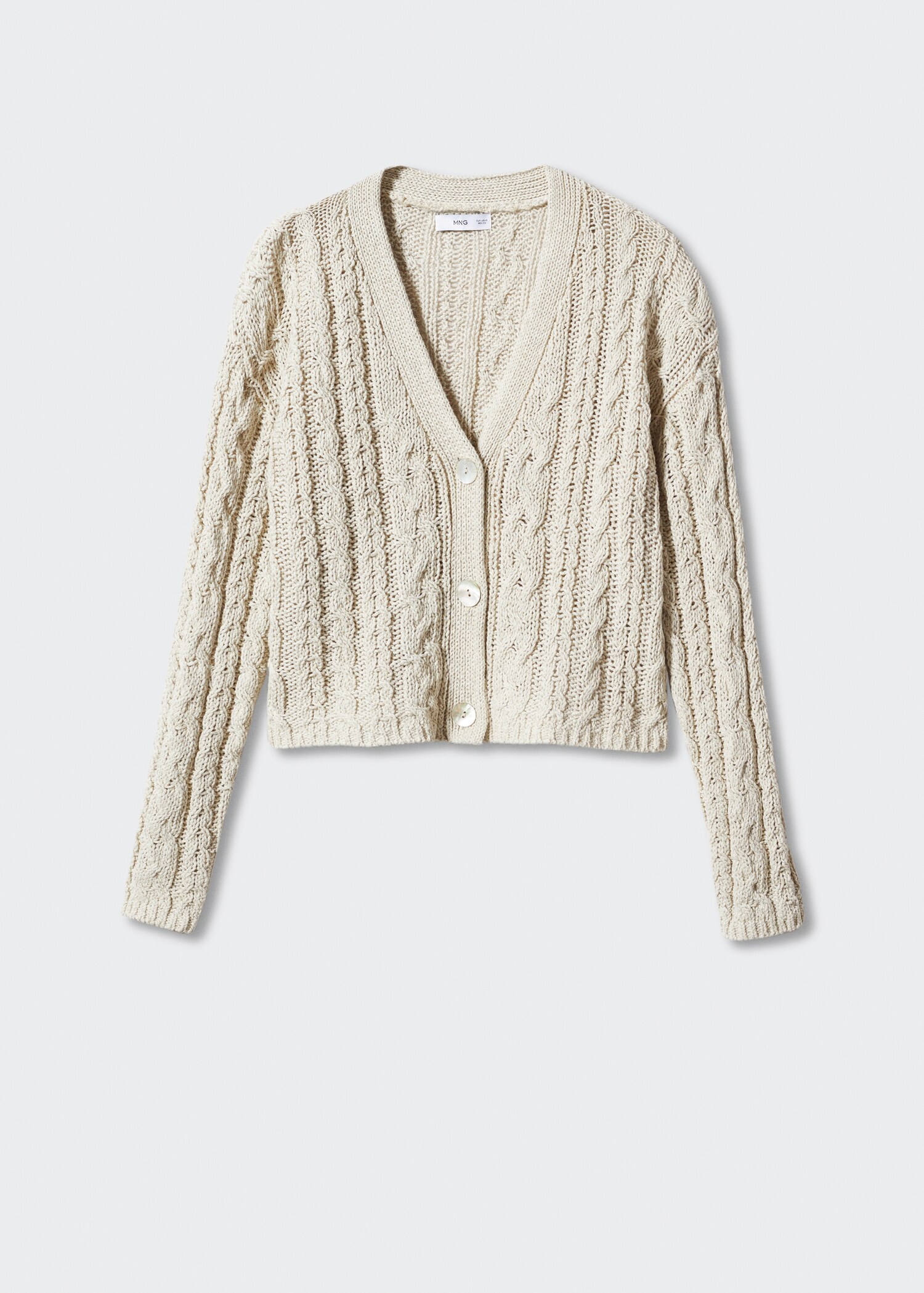 Buttoned knit braided cardigan - Article without model