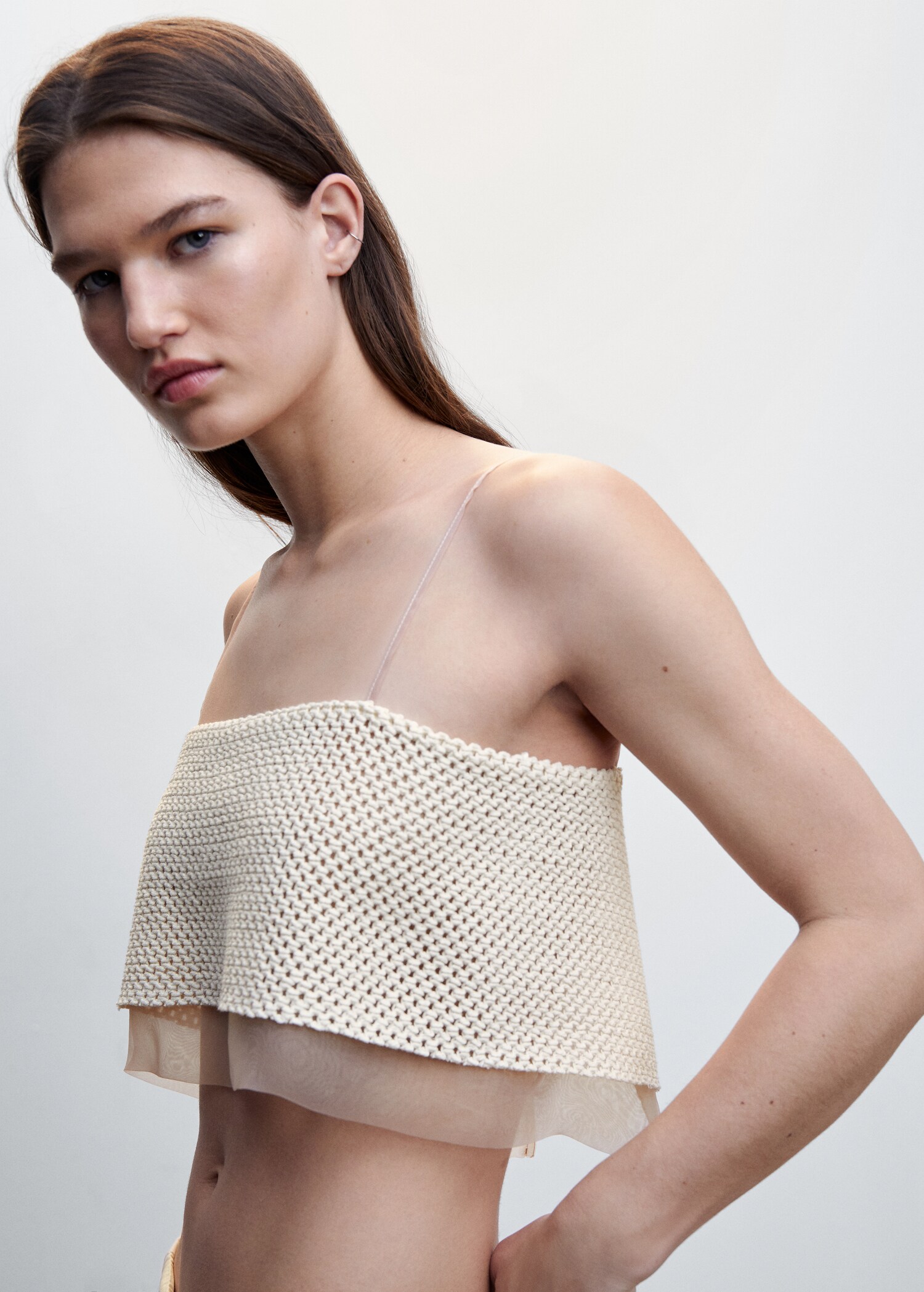 Crop-Top mit Ajourmuster - Detail des Artikels 1