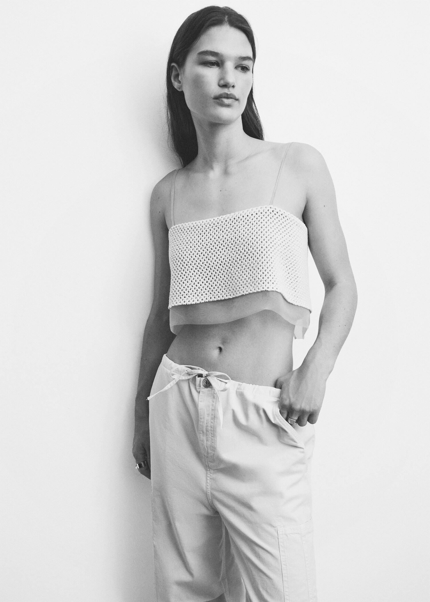 Crop-Top mit Ajourmuster - Detail des Artikels 2
