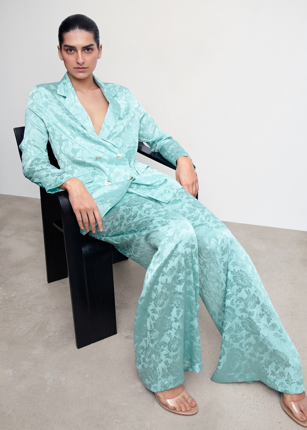 Jacquard suit pants - Women | MANGO OUTLET USA