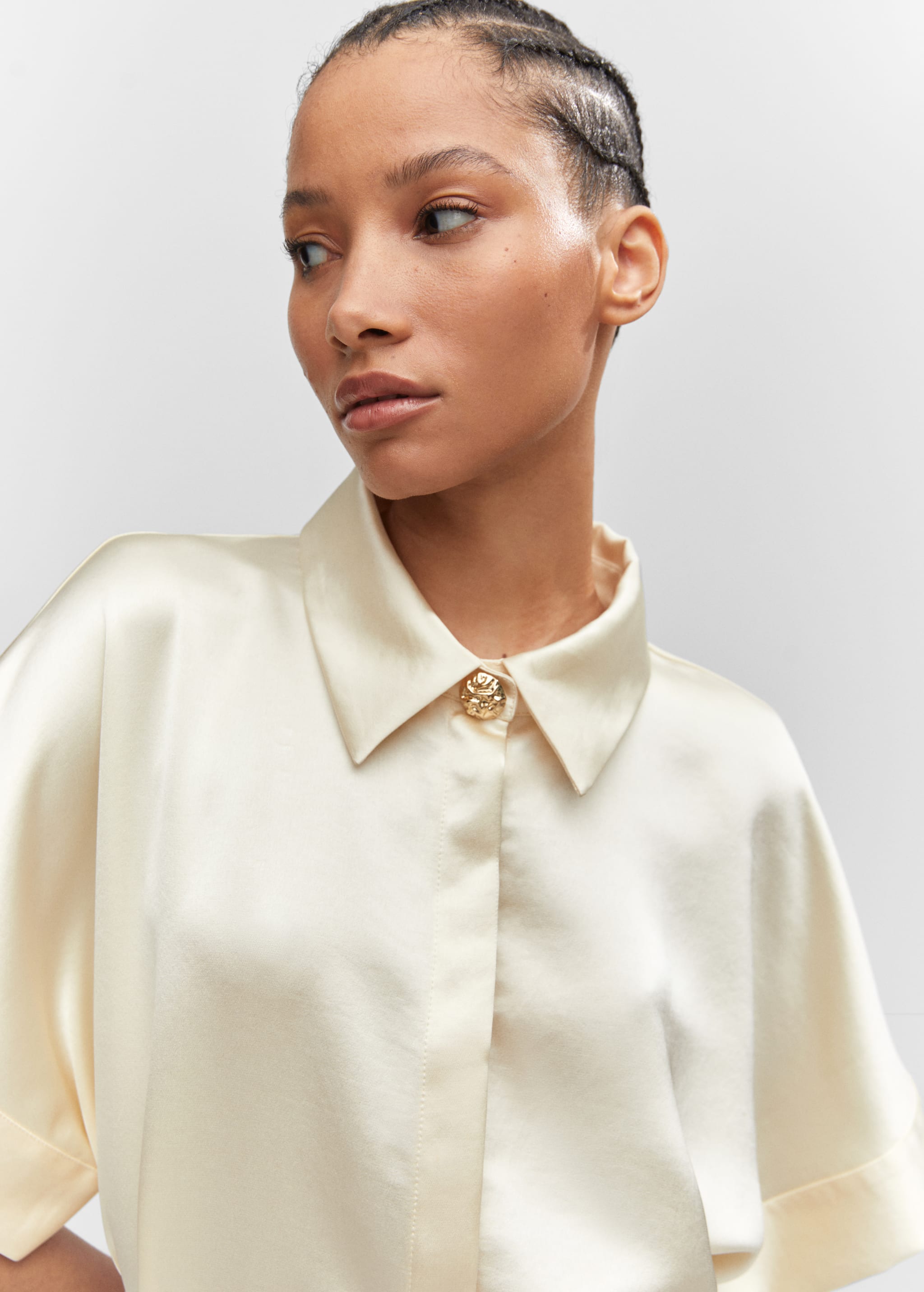 Satin shirt dress - Details of the article 1