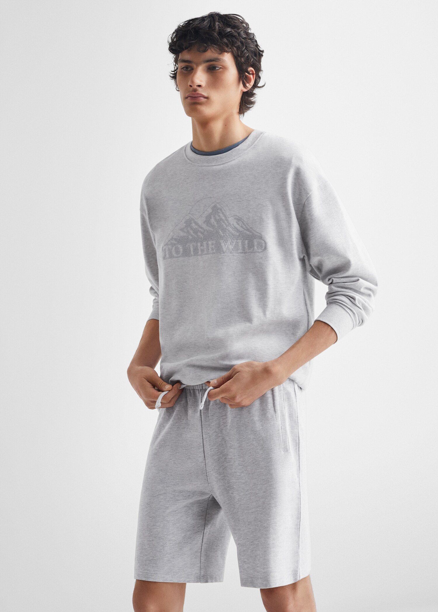 Jogger-Bermudashorts aus Baumwolle - Mittlere Ansicht