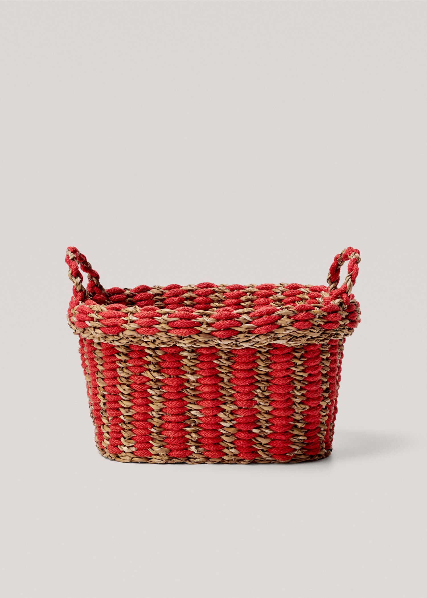 Kombinierter Korb aus Jute und Totora-Schilf 30 x 24 cm - Artikel ohne Model
