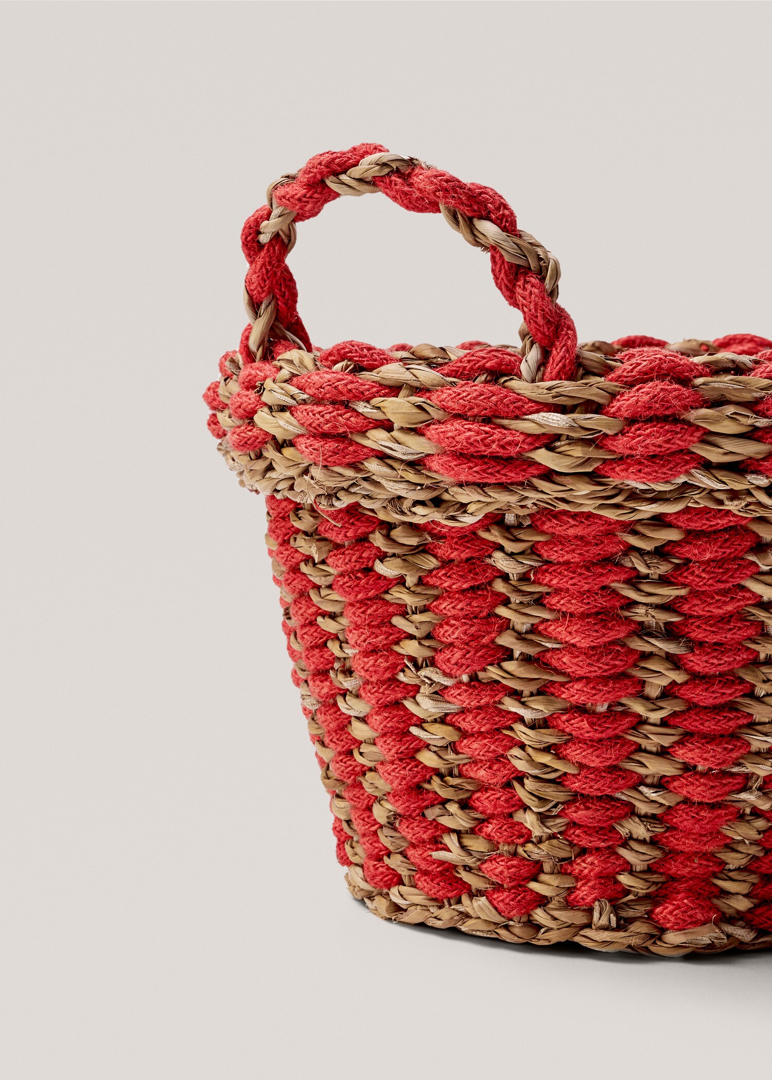 Kombinierter Korb aus Jute und Totora-Schilf 30 x 24 cm - Detail des Artikels 1