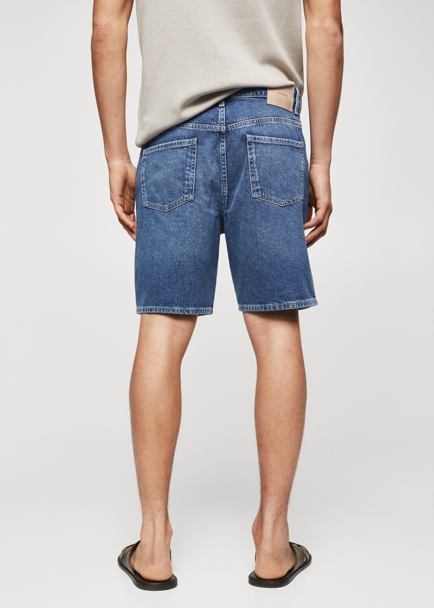 Regular-fit denim bermuda shorts - Reverse of the article