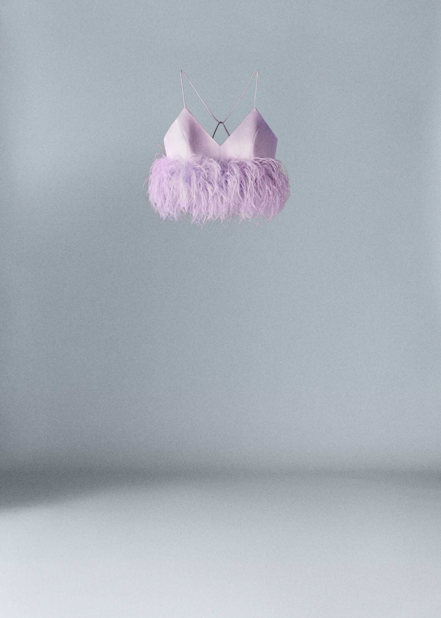 Satin top with feather detail - Article without model