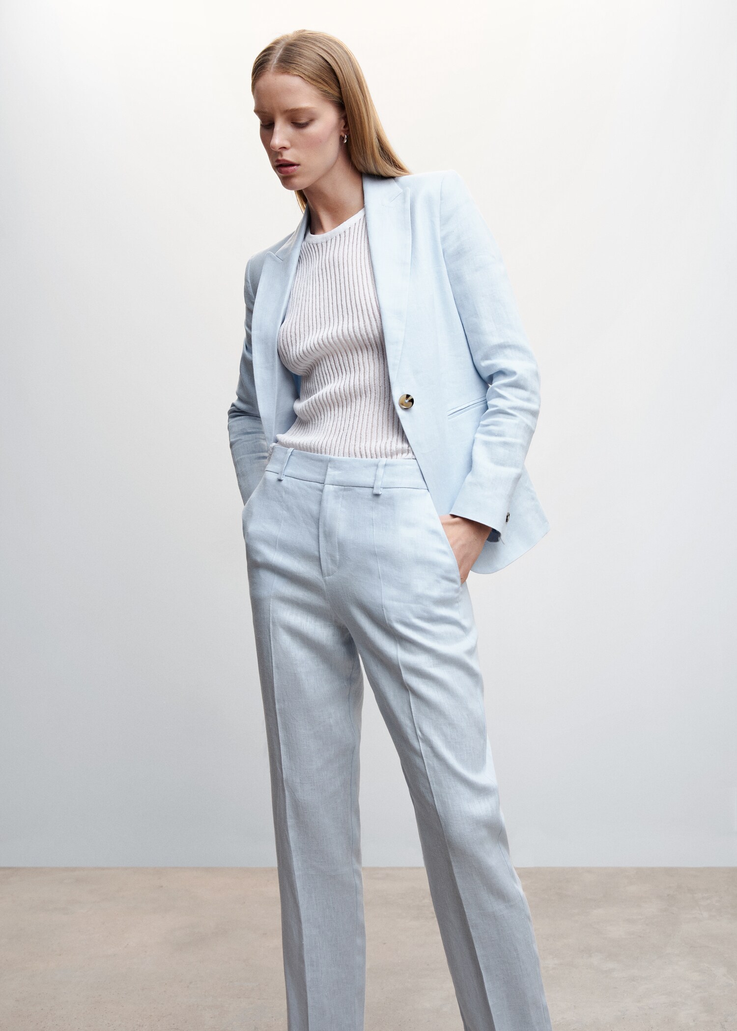100% linen suit trousers - Details of the article 1