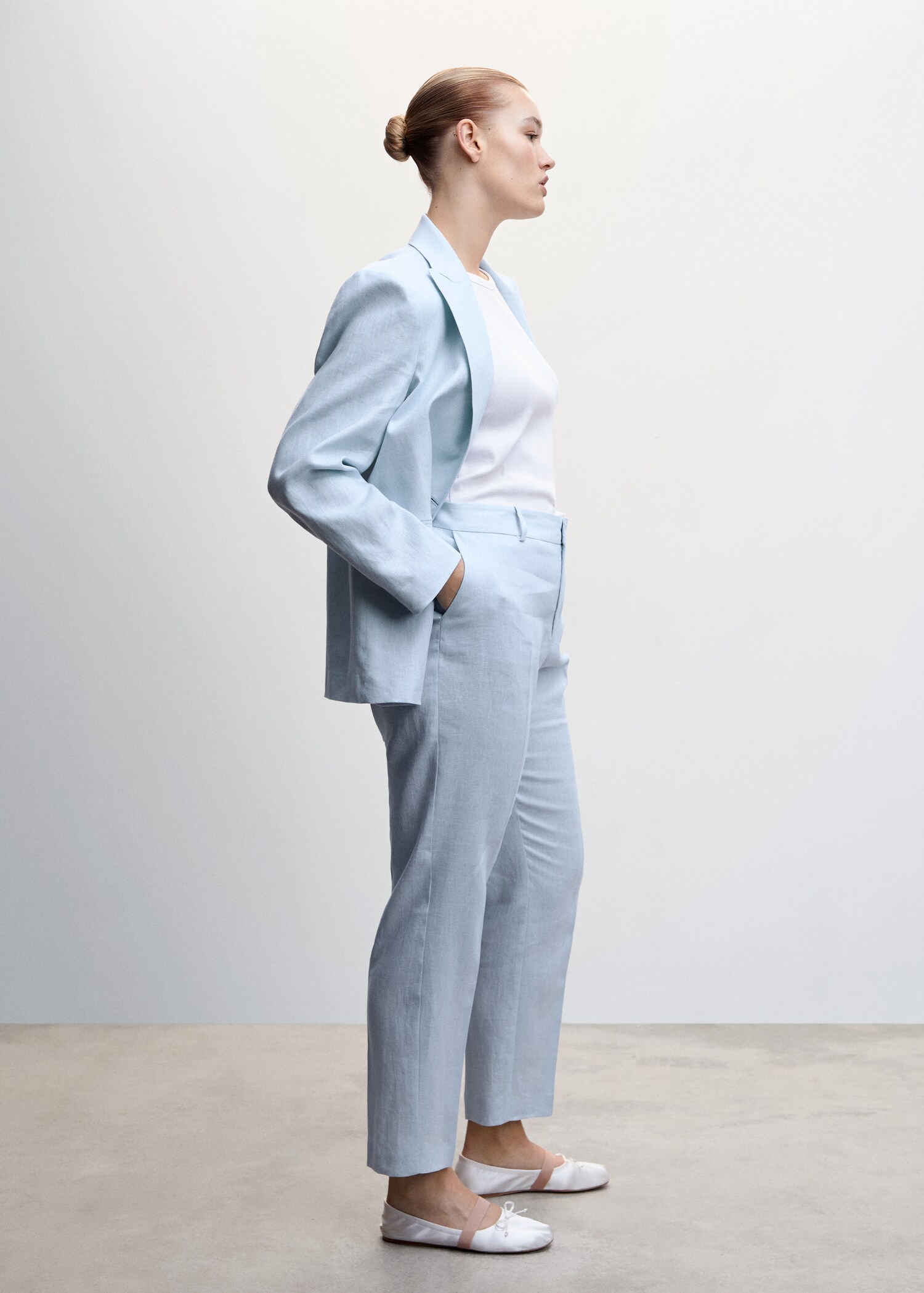 100% linen suit trousers - Details of the article 4