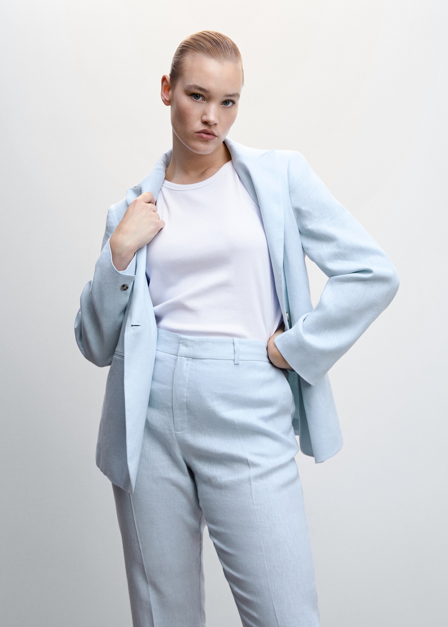 100% linen suit trousers - Details of the article 5