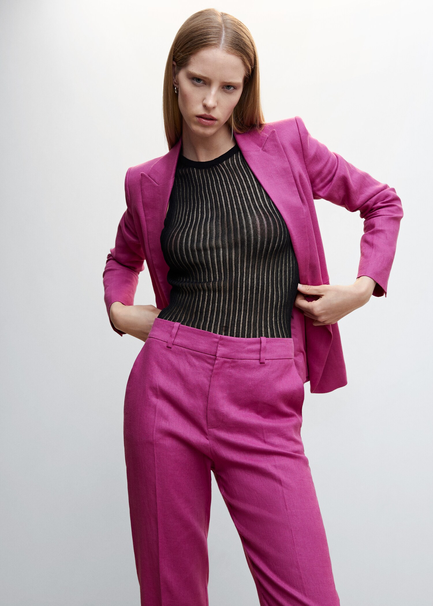 100% linen suit trousers - Details of the article 1