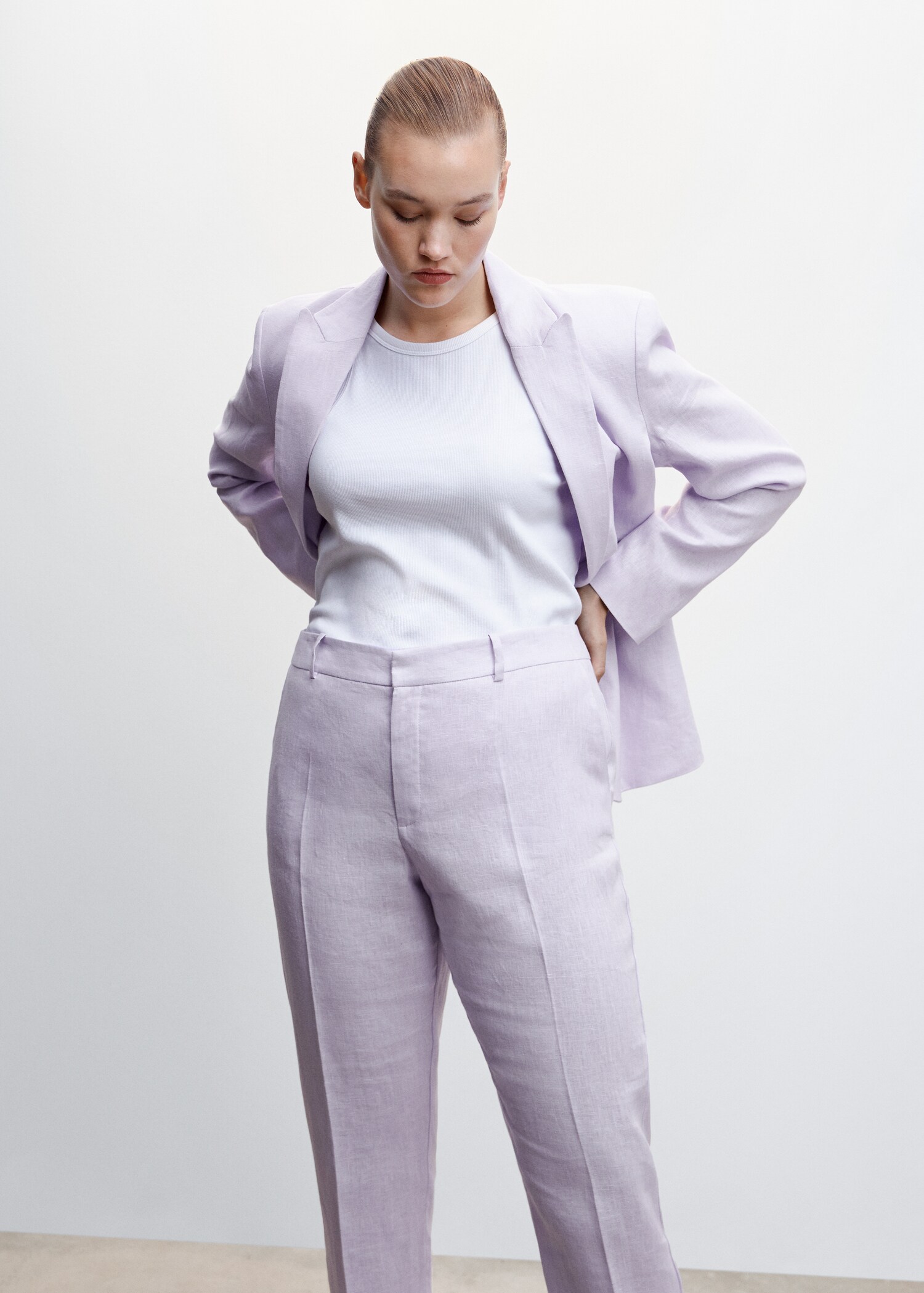 100% linen suit trousers - Details of the article 5
