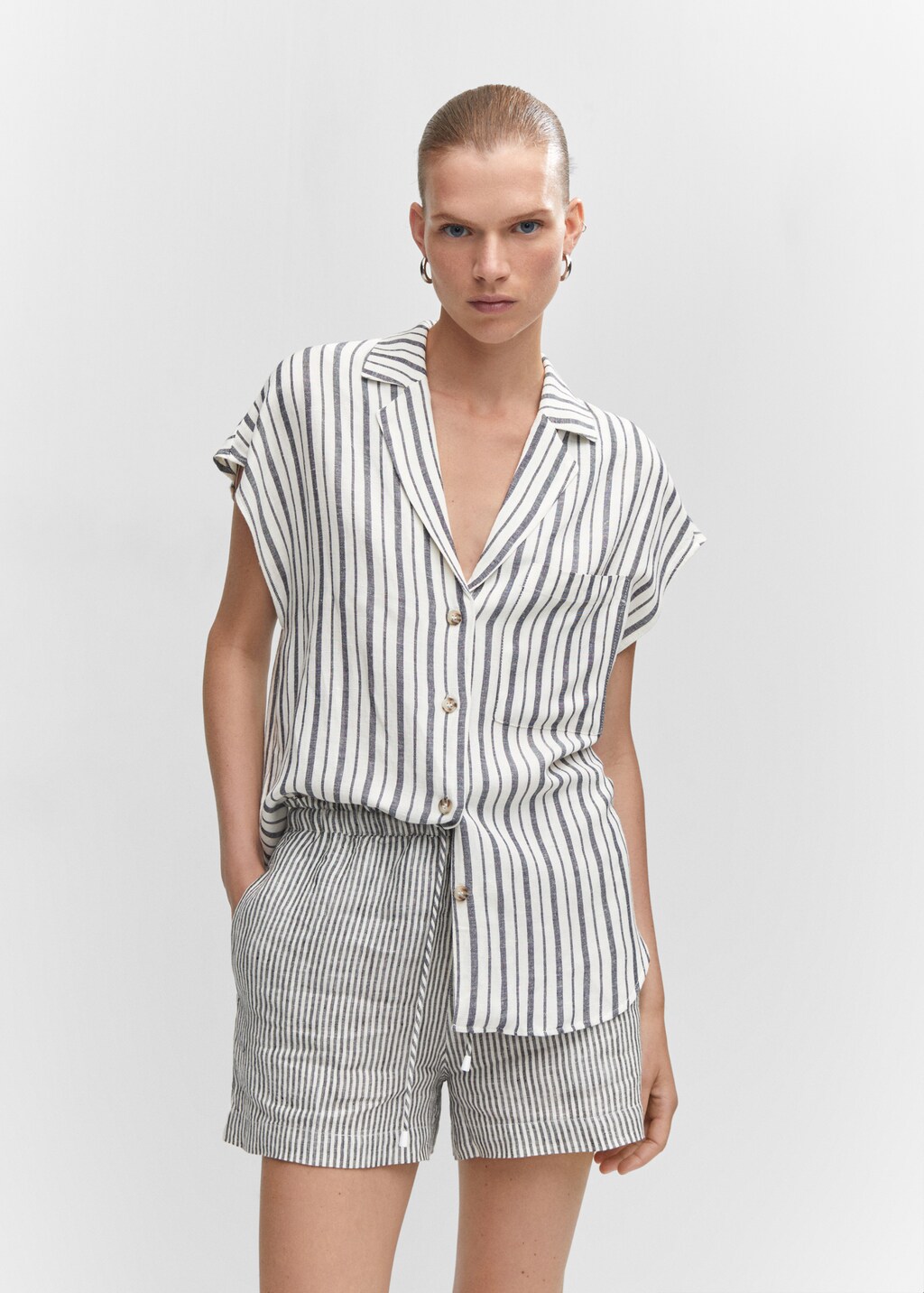 Linen shorts with drawstring - Women | MANGO OUTLET USA