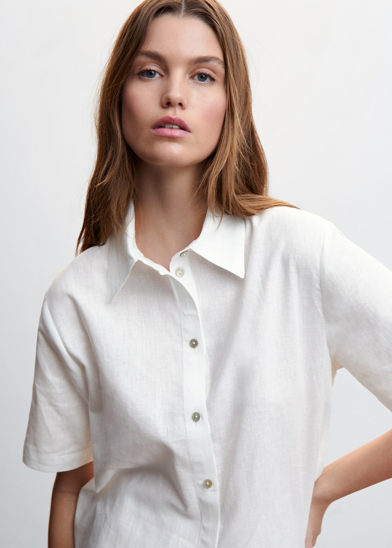 Linen pajama shirt - Details of the article 1