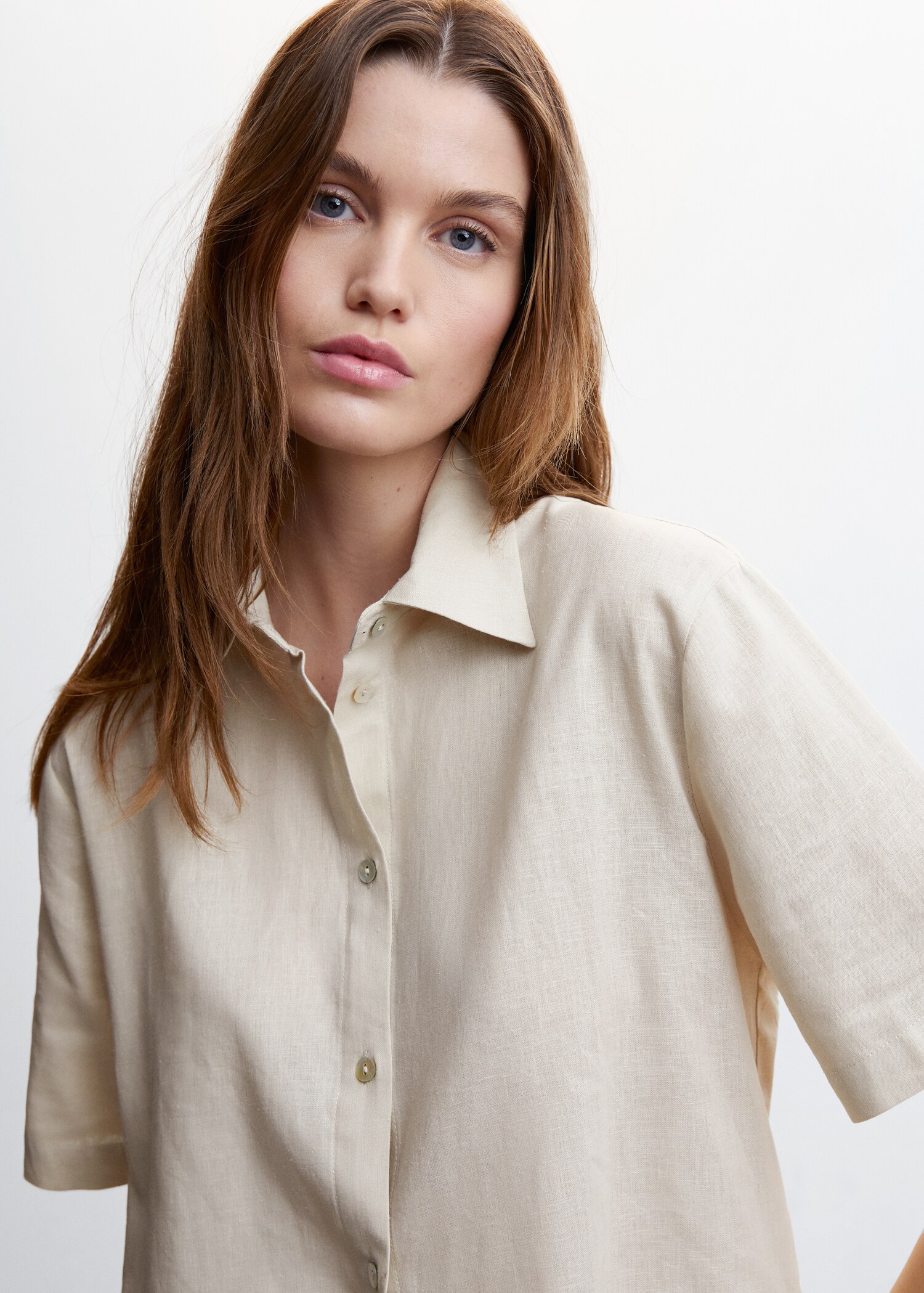 Linen pajama shirt - Details of the article 1