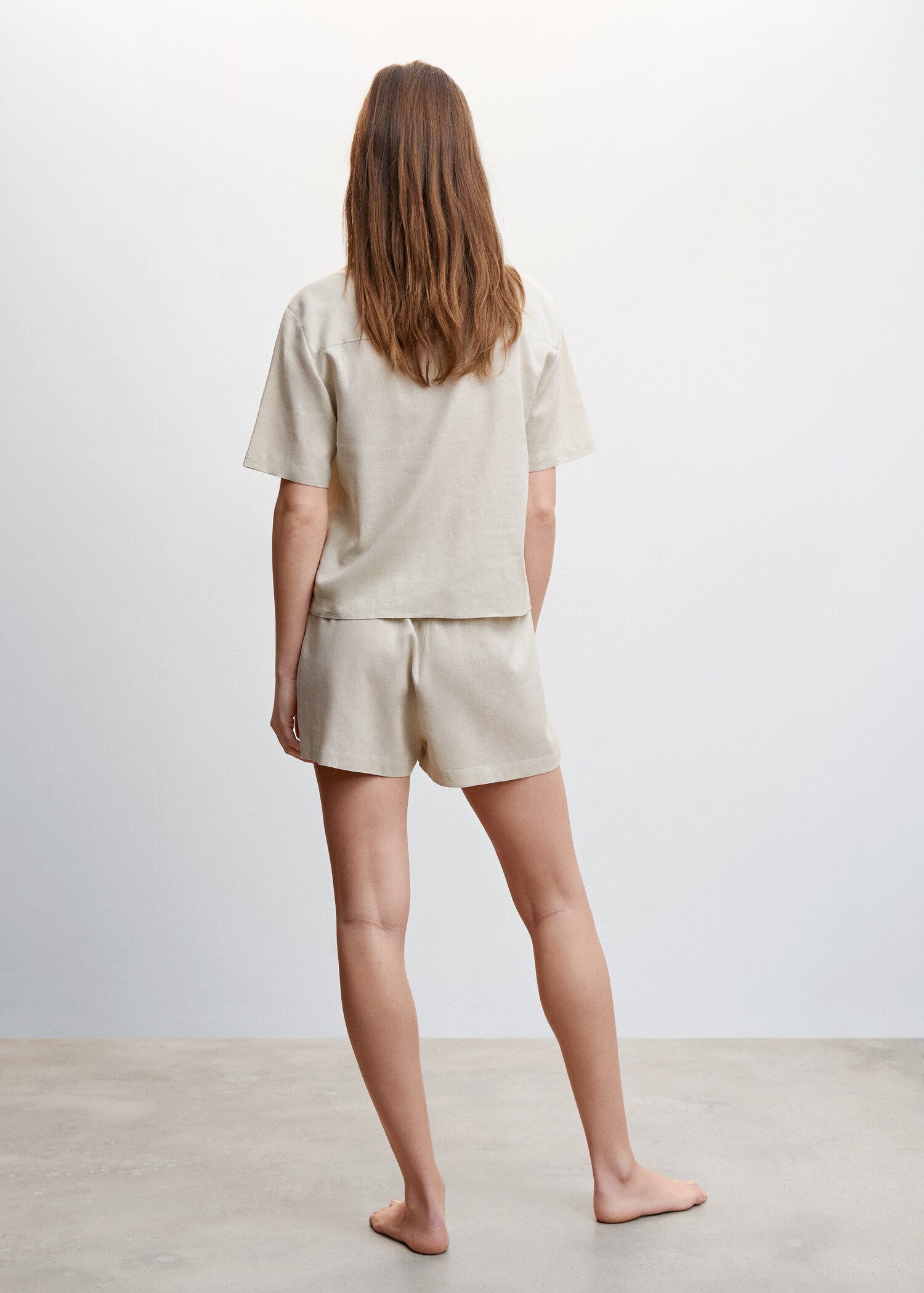 Linen pajama shirt - Reverse of the article