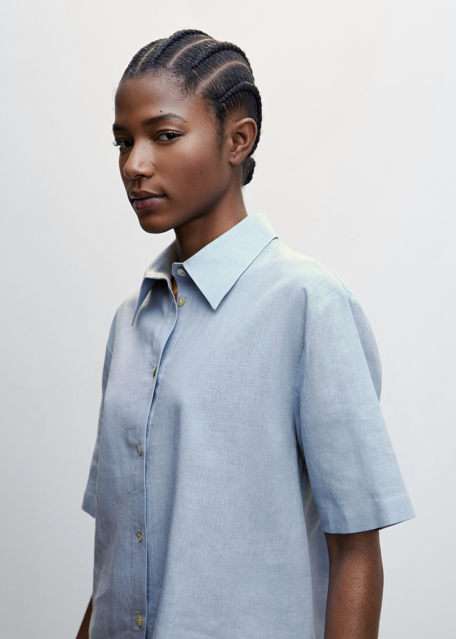 Linen pajama shirt - Details of the article 1