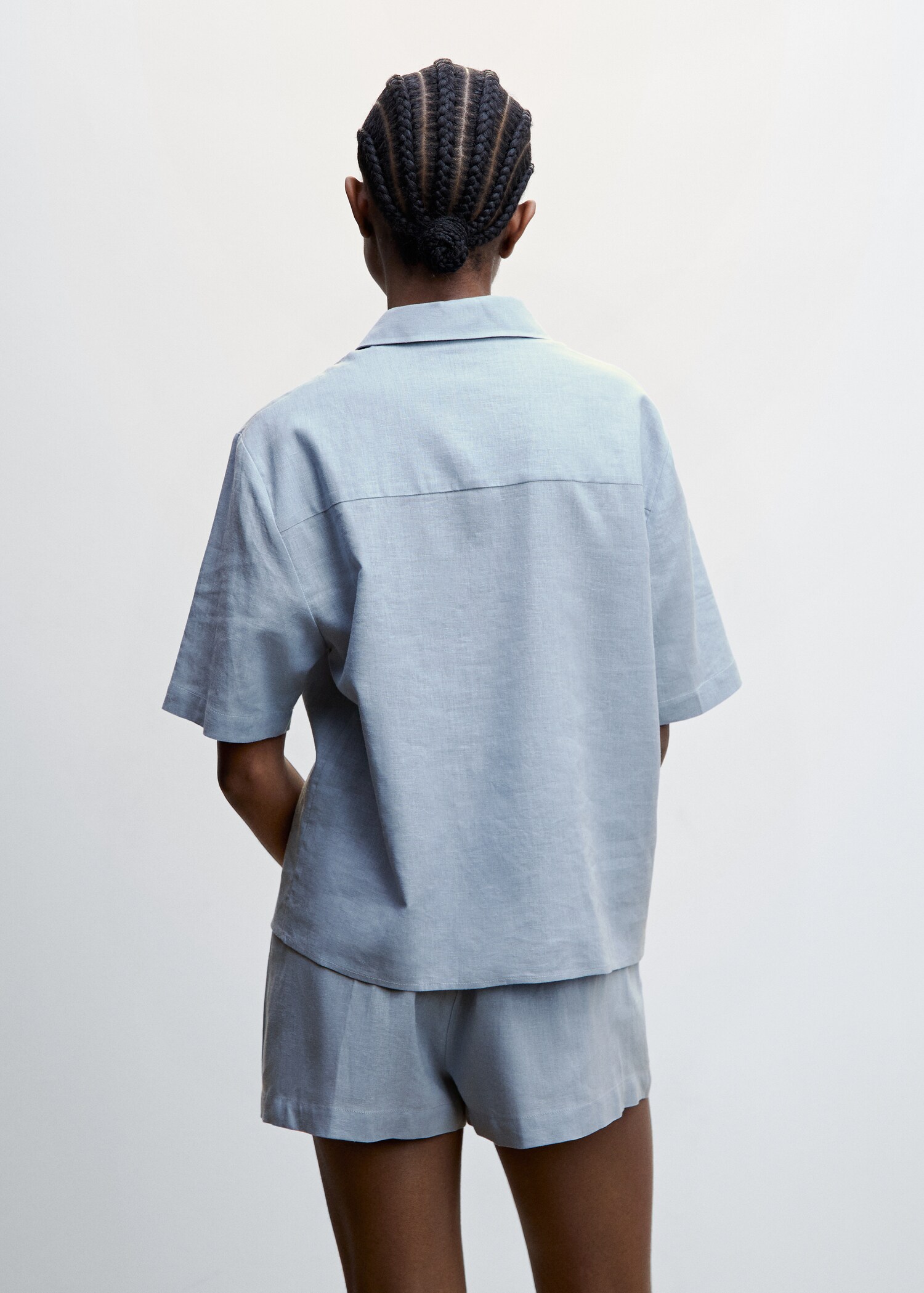 Linen pajama shirt - Reverse of the article