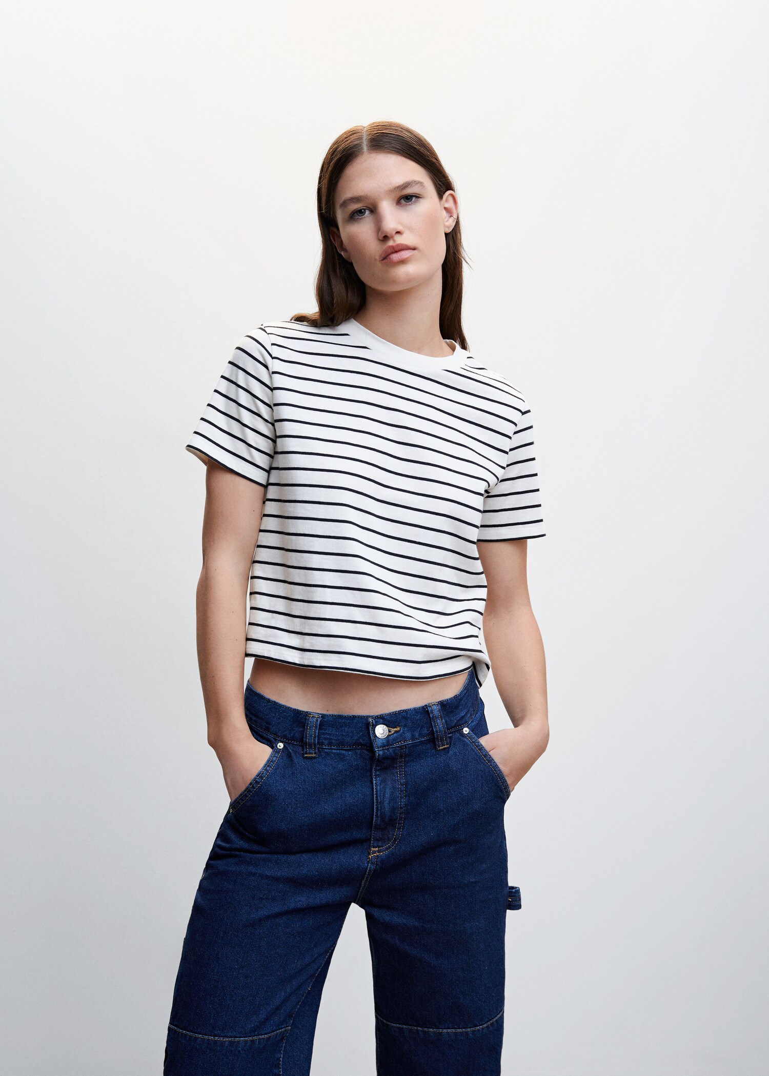 Gestricktes Streifen-Shirt - Mittlere Ansicht