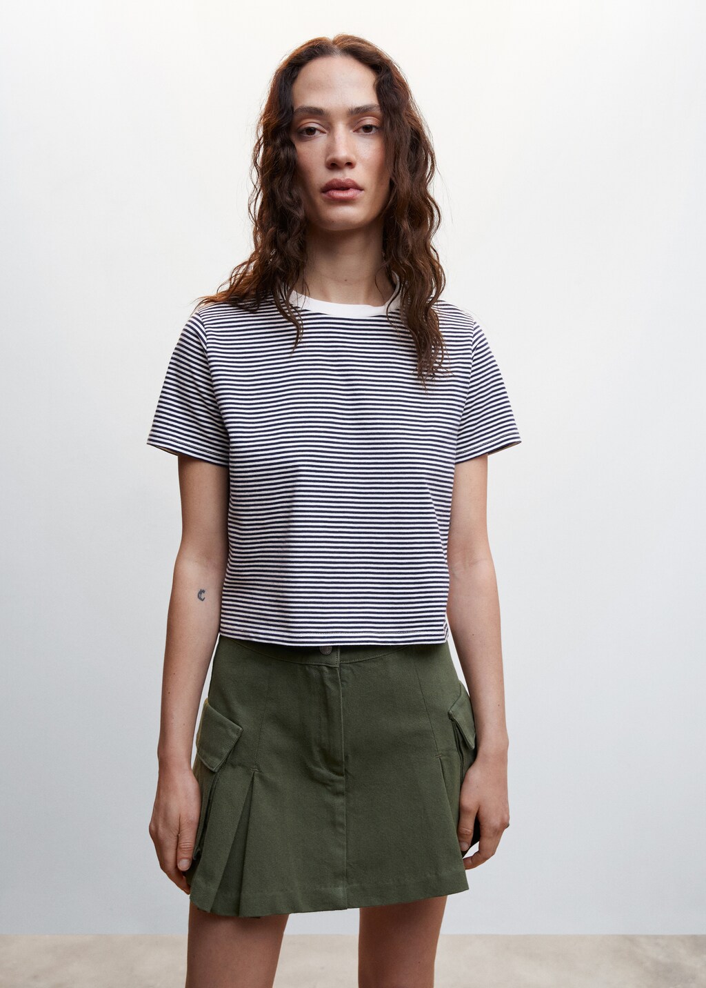 Gestreept tricot T shirt