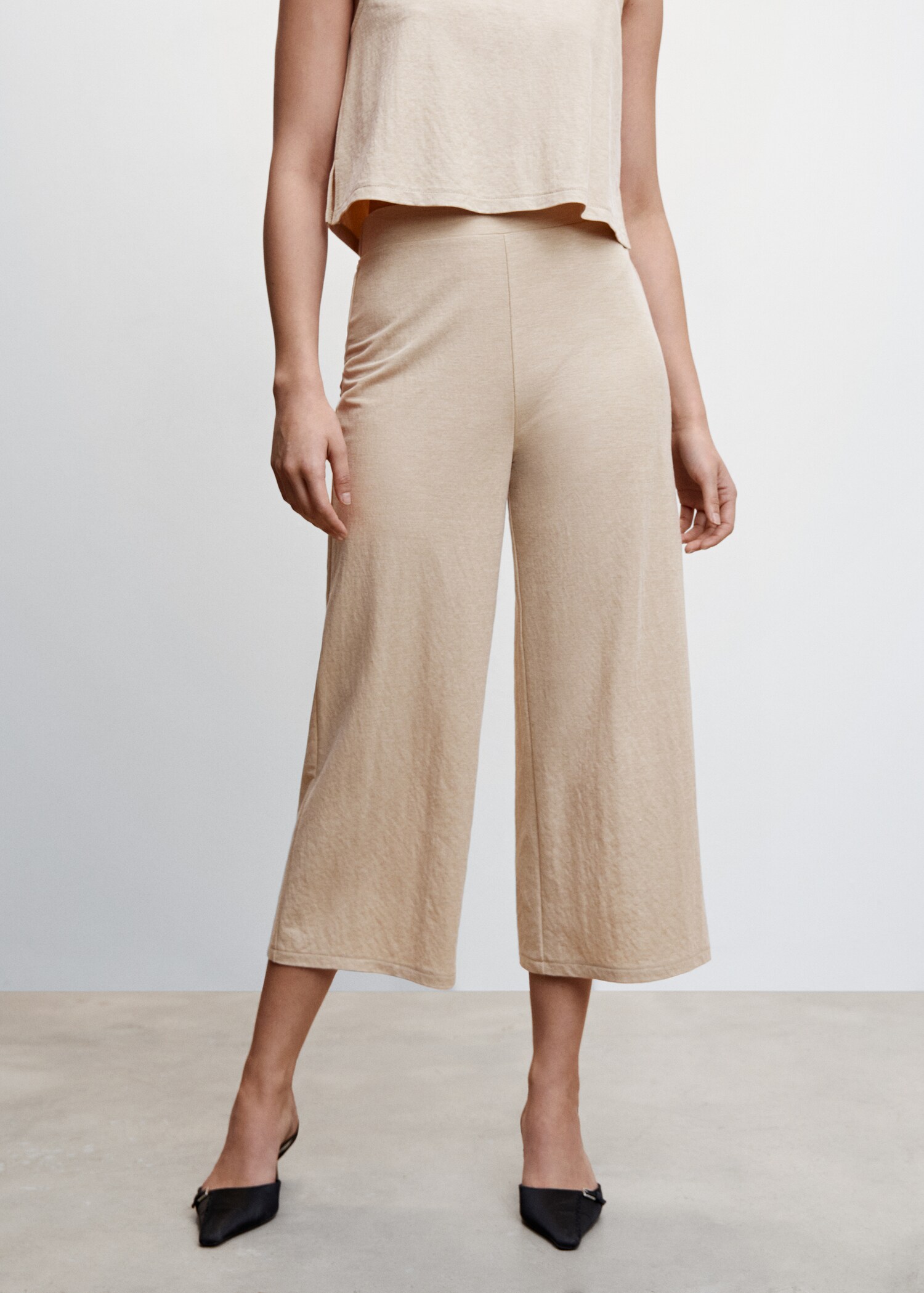 Kalhoty culottes crop - Náhled ve středové rovině