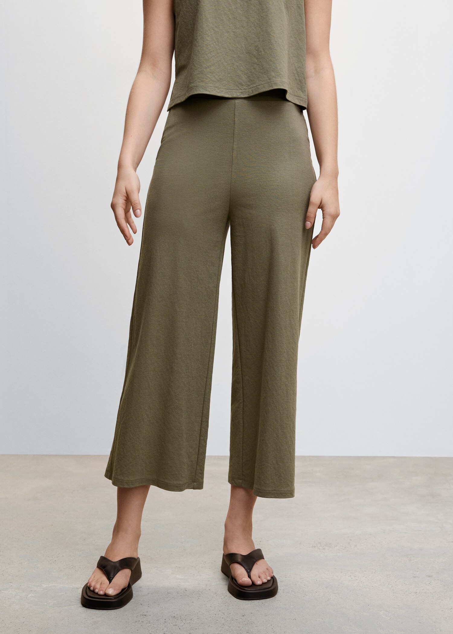 Kalhoty culottes crop - Náhled ve středové rovině