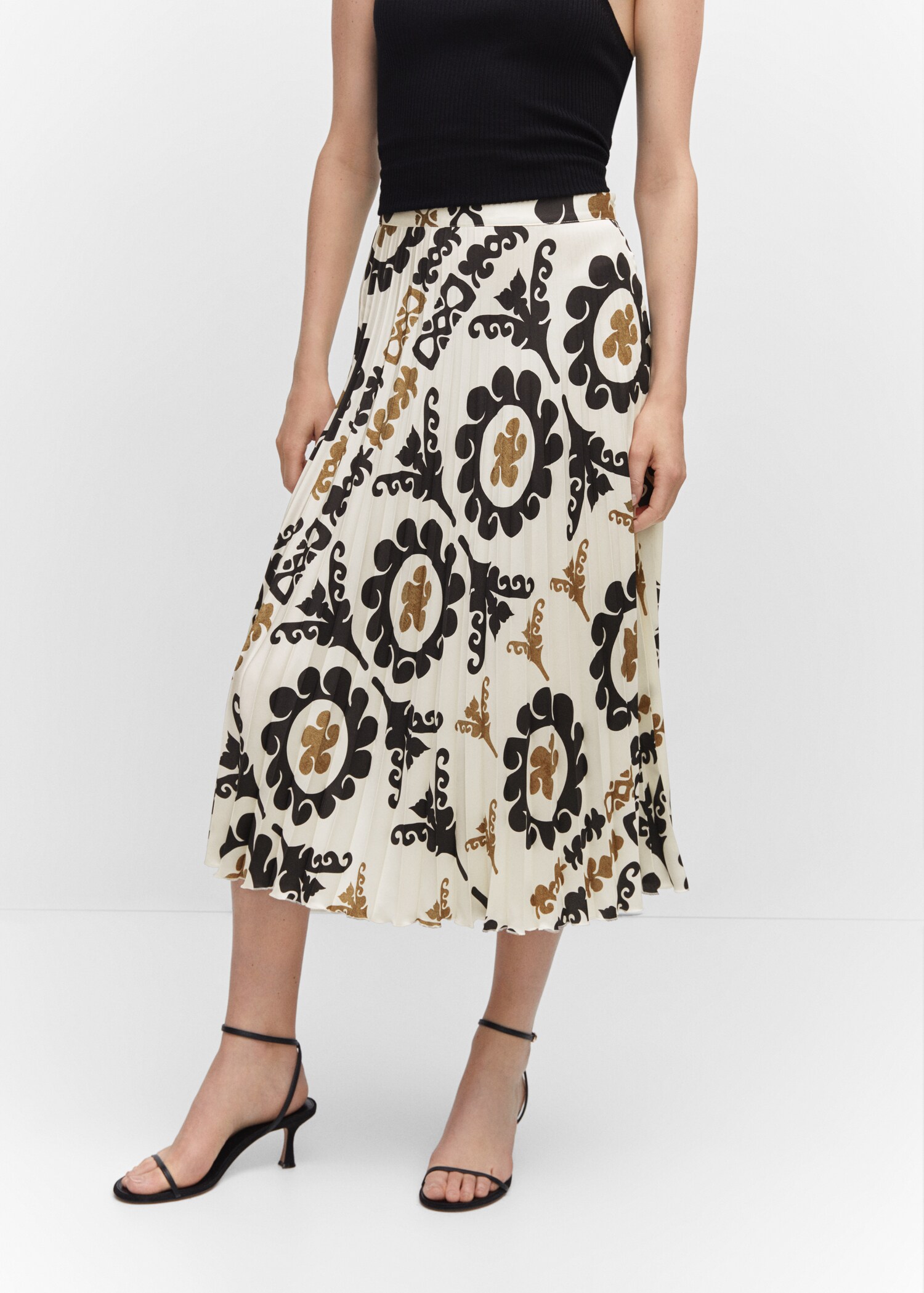 Printed pleated skirt - Medium plane
