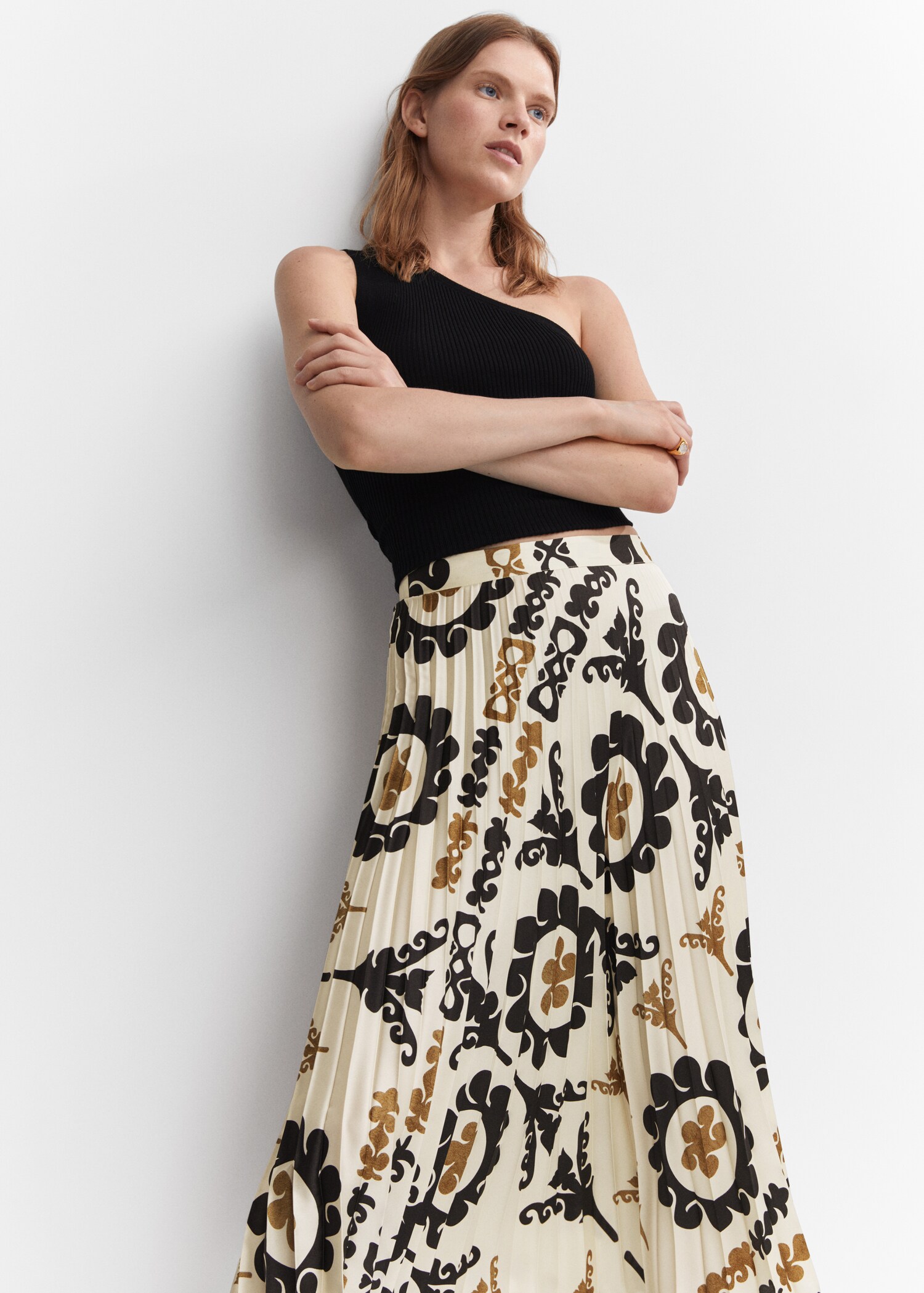 Printed pleated skirt - Details of the article 2