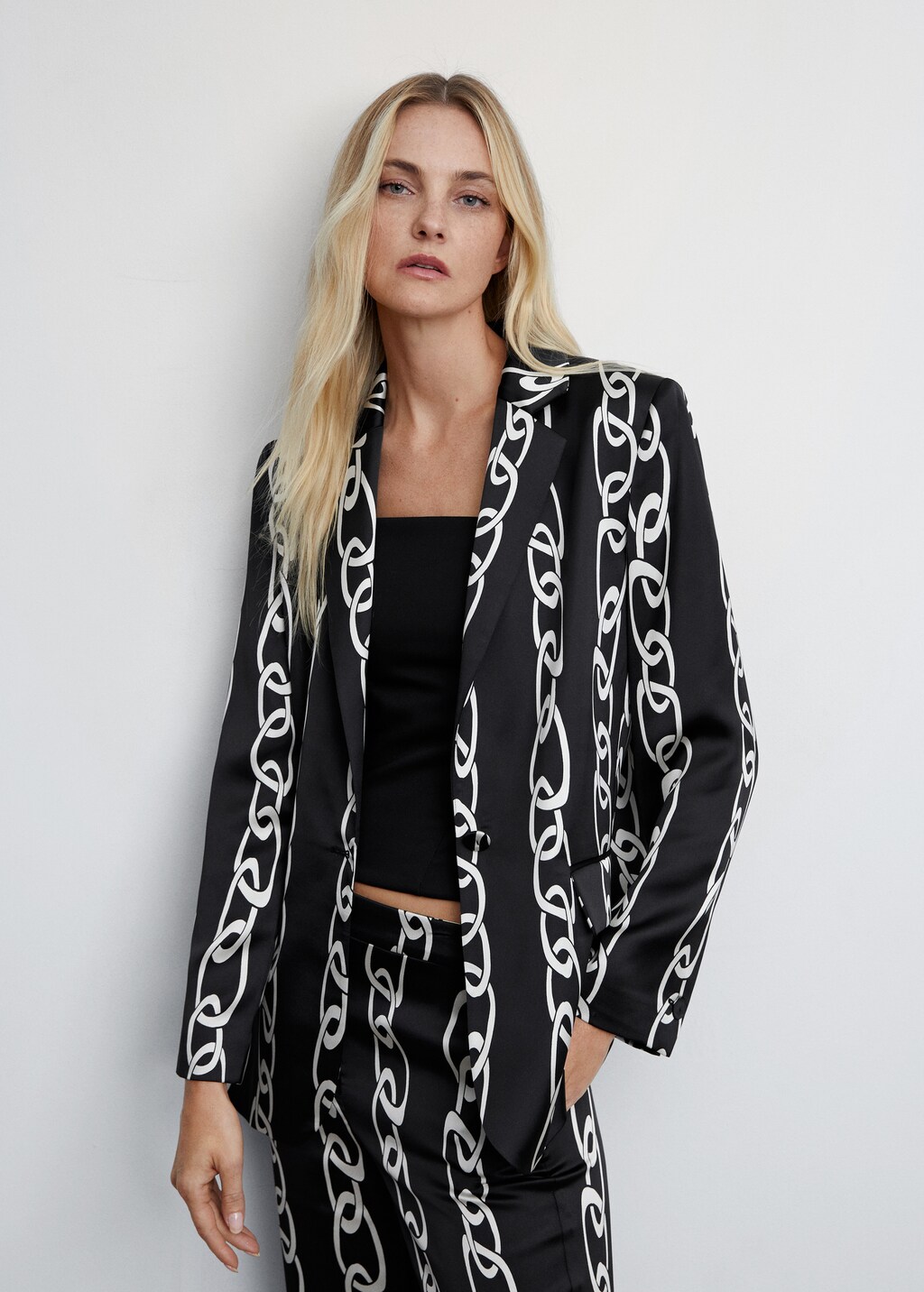 Chain print blazer