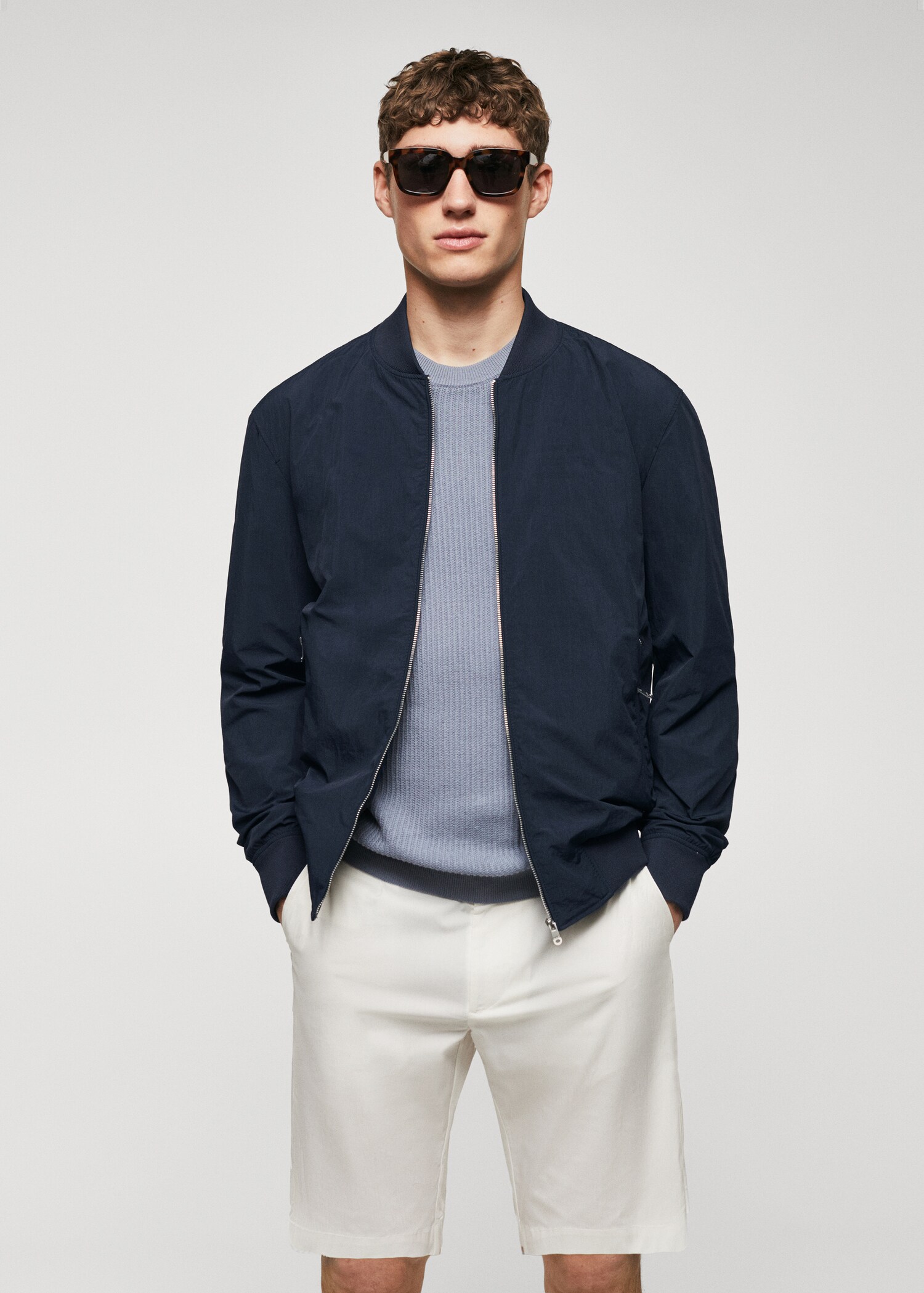 Lightweight fabric bomber jacket - Medium plane