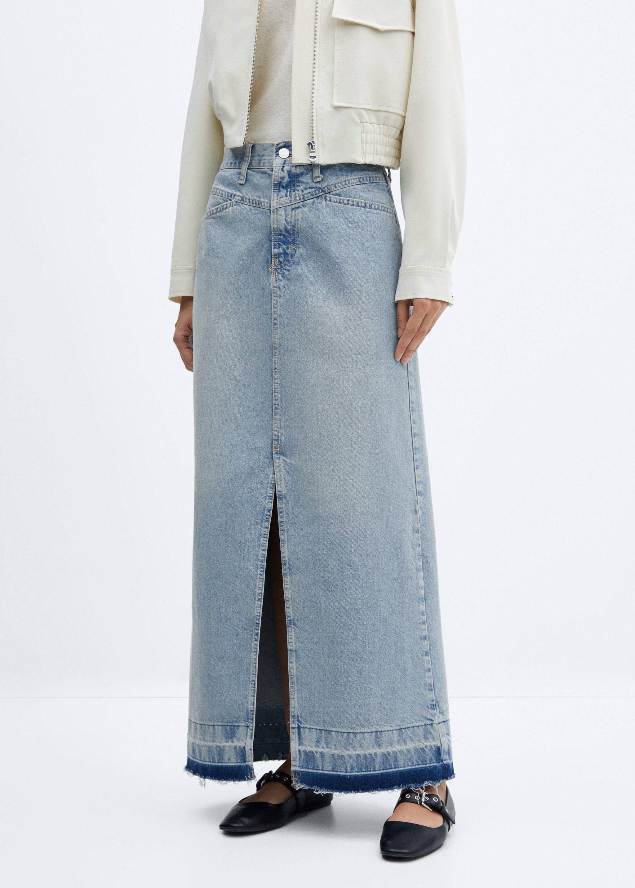 Long denim skirt Women MANGO OUTLET USA1