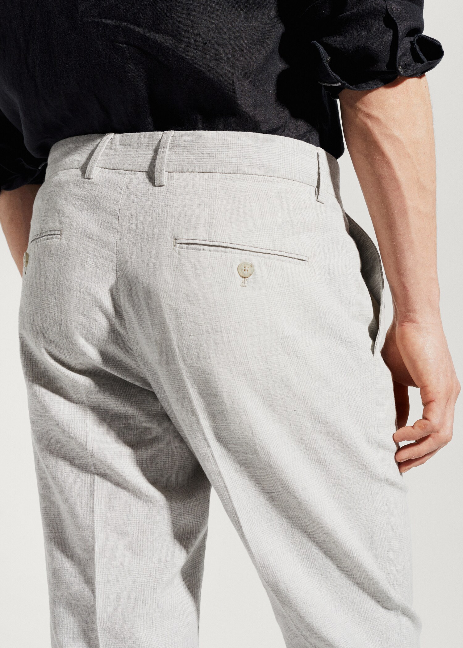 Prince of Wales check linen-blend trousers - Details of the article 2