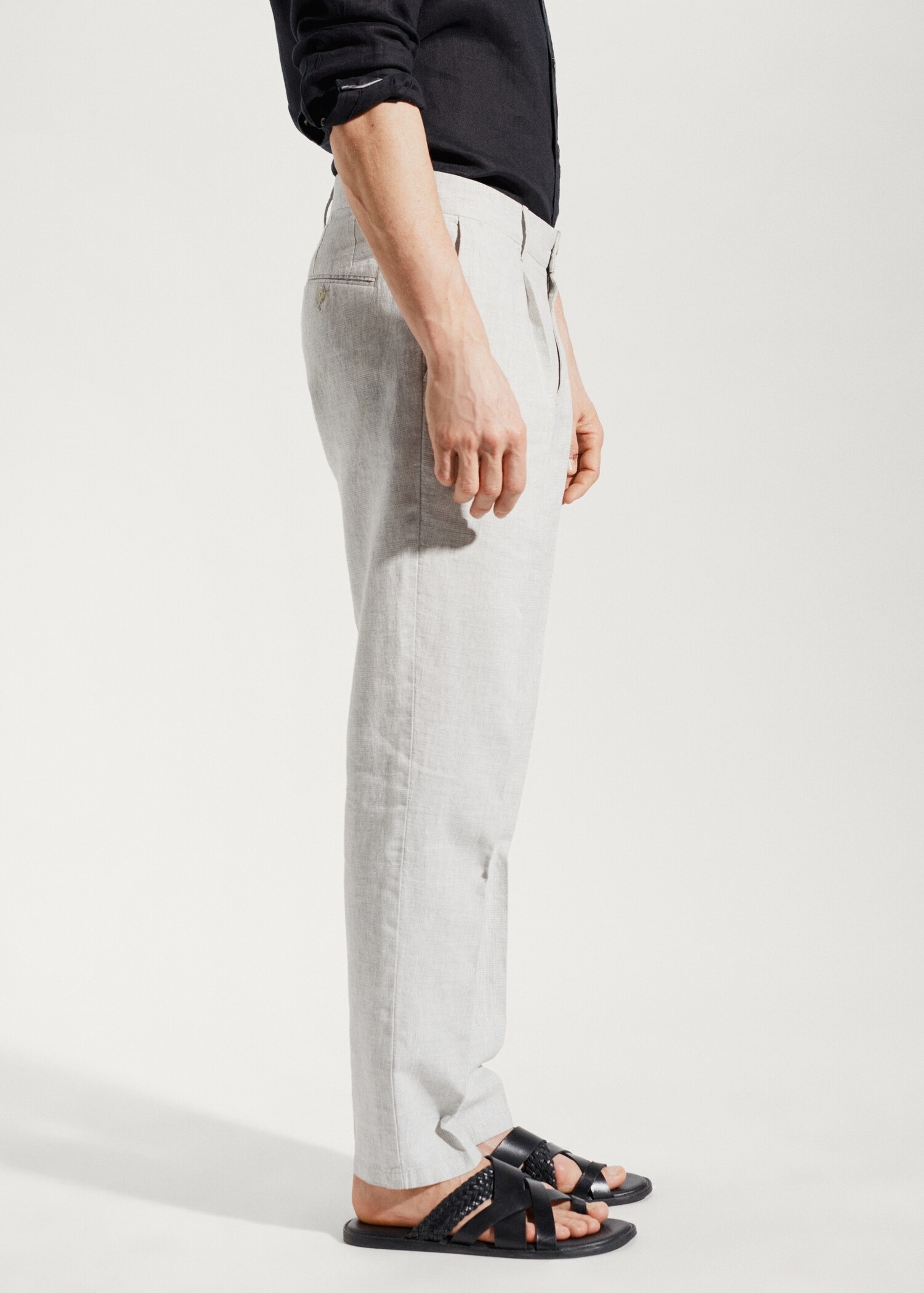 Prince of Wales check linen-blend trousers - Details of the article 4
