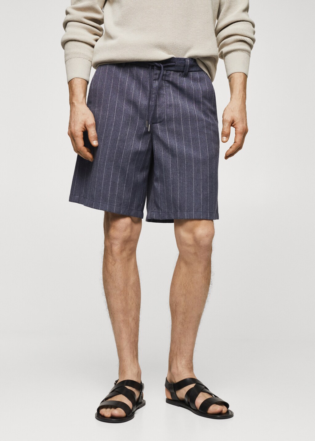 Regular fit pinstripe bermuda shorts Men MANGO OUTLET Finland