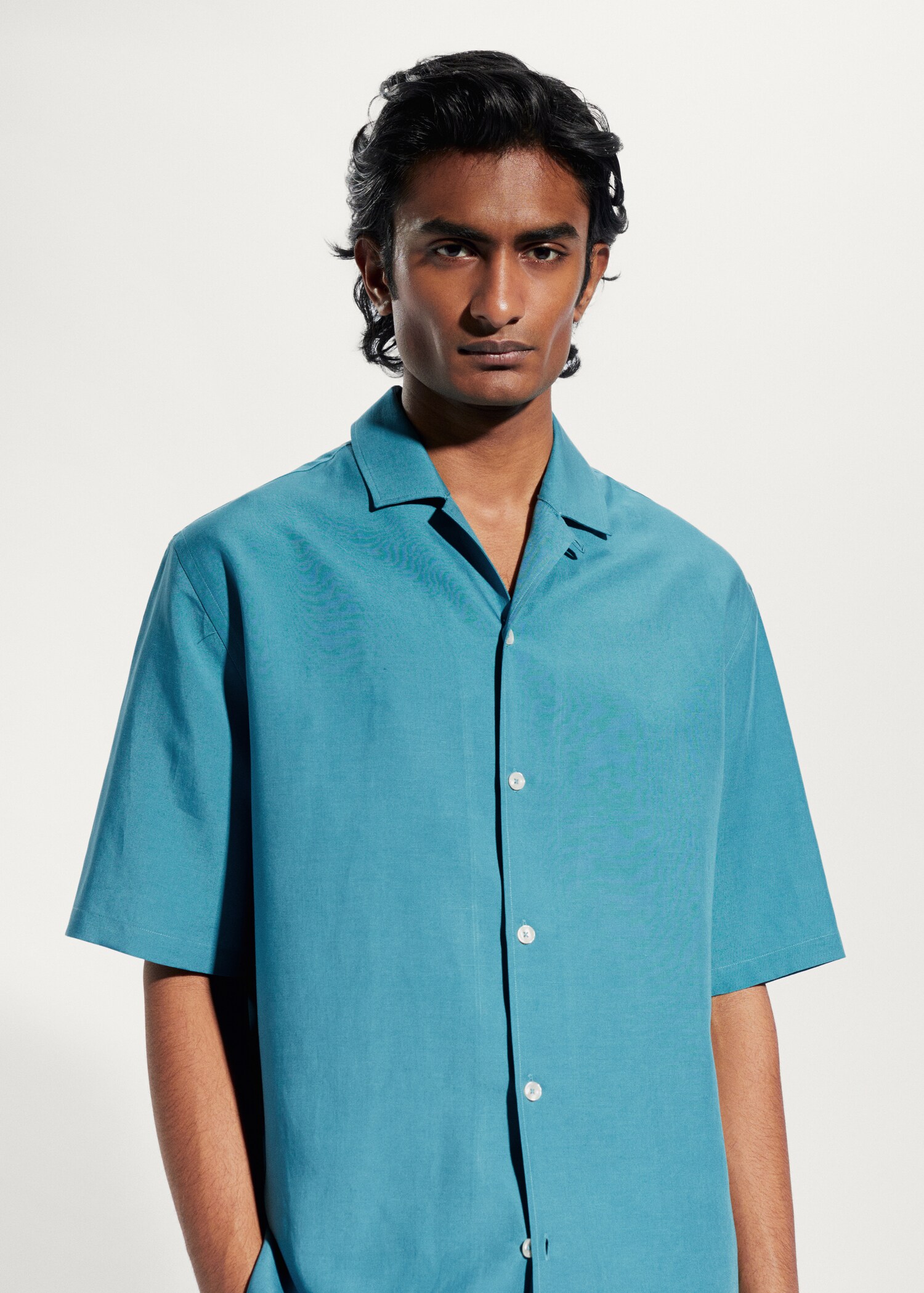 Camisa regular fit lino bowling - Detalle del artículo 1