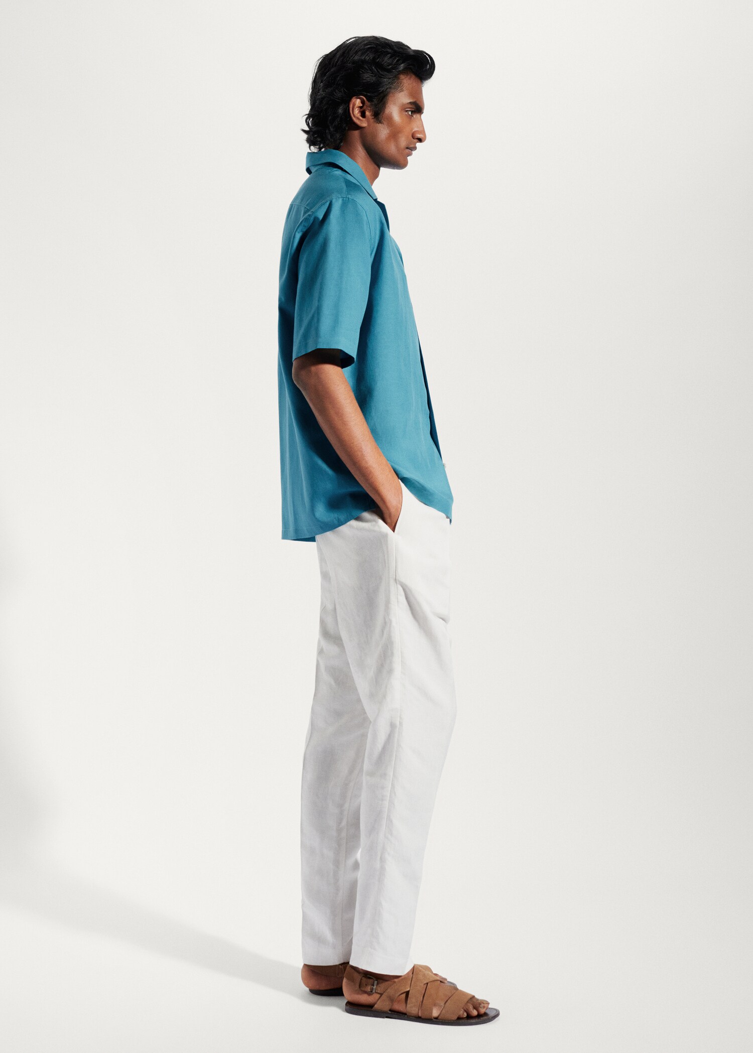 Camisa regular fit lino bowling - Detalle del artículo 2