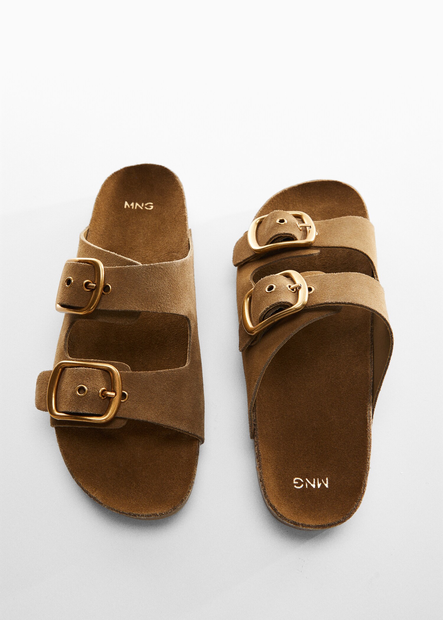 Buckle leather sandals - Woman | MANGO OUTLET USA 