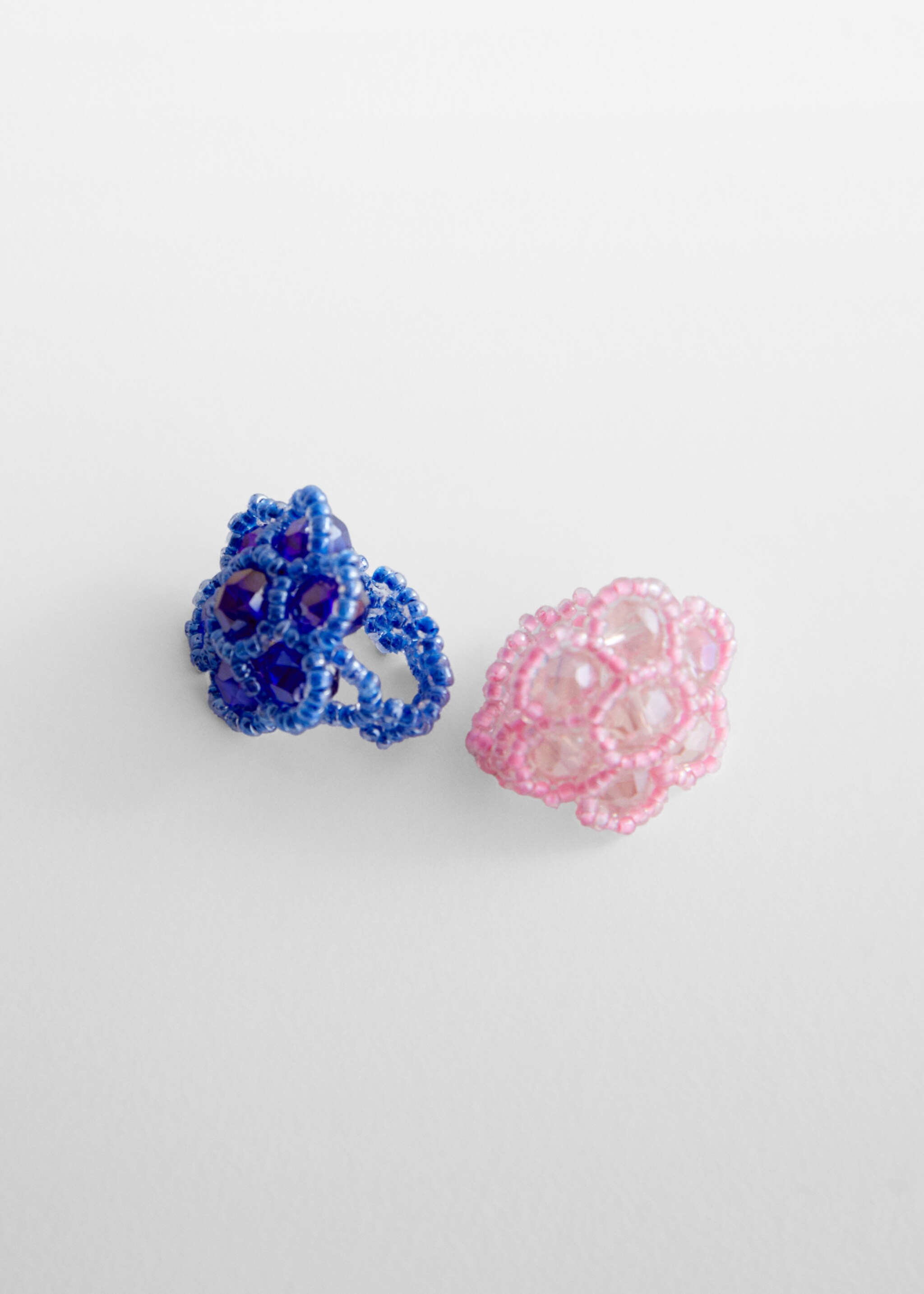 Lot 2 bagues perles - Plan moyen, Rose pastel. Ref: 47087838-00.