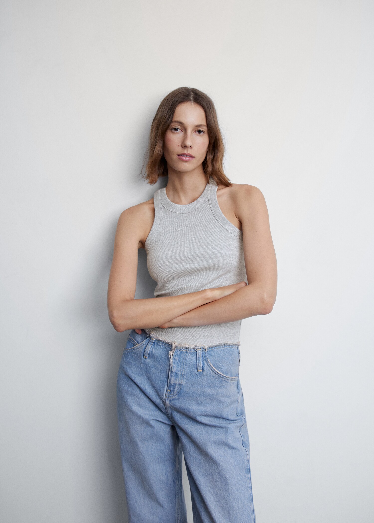 Ribbed cotton-blend top - Details of the article 2