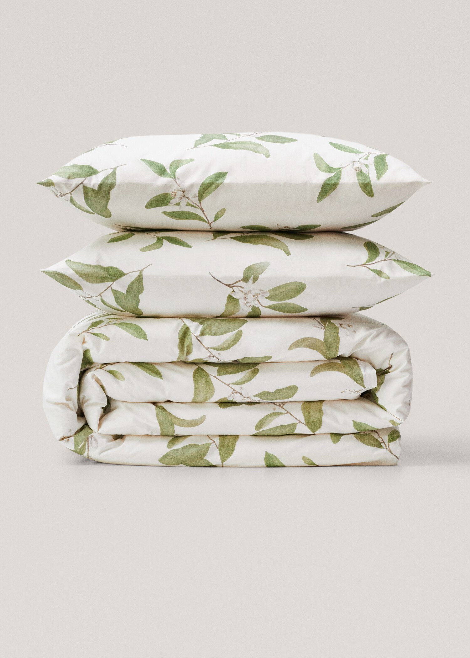 Leaf-print duvet cover Queen bed - Article without model