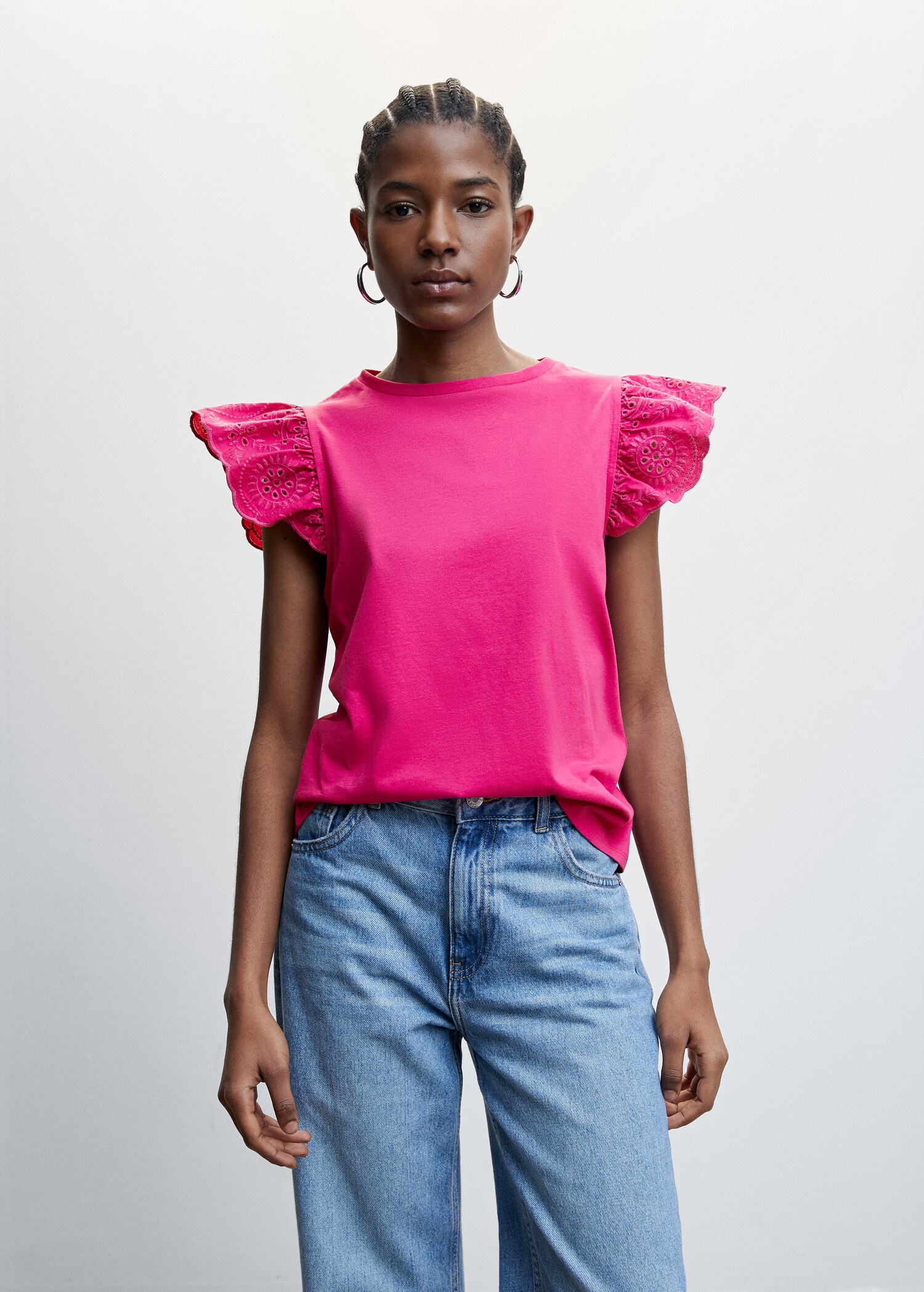 Embroidered sleeve T-shirt - Medium plane