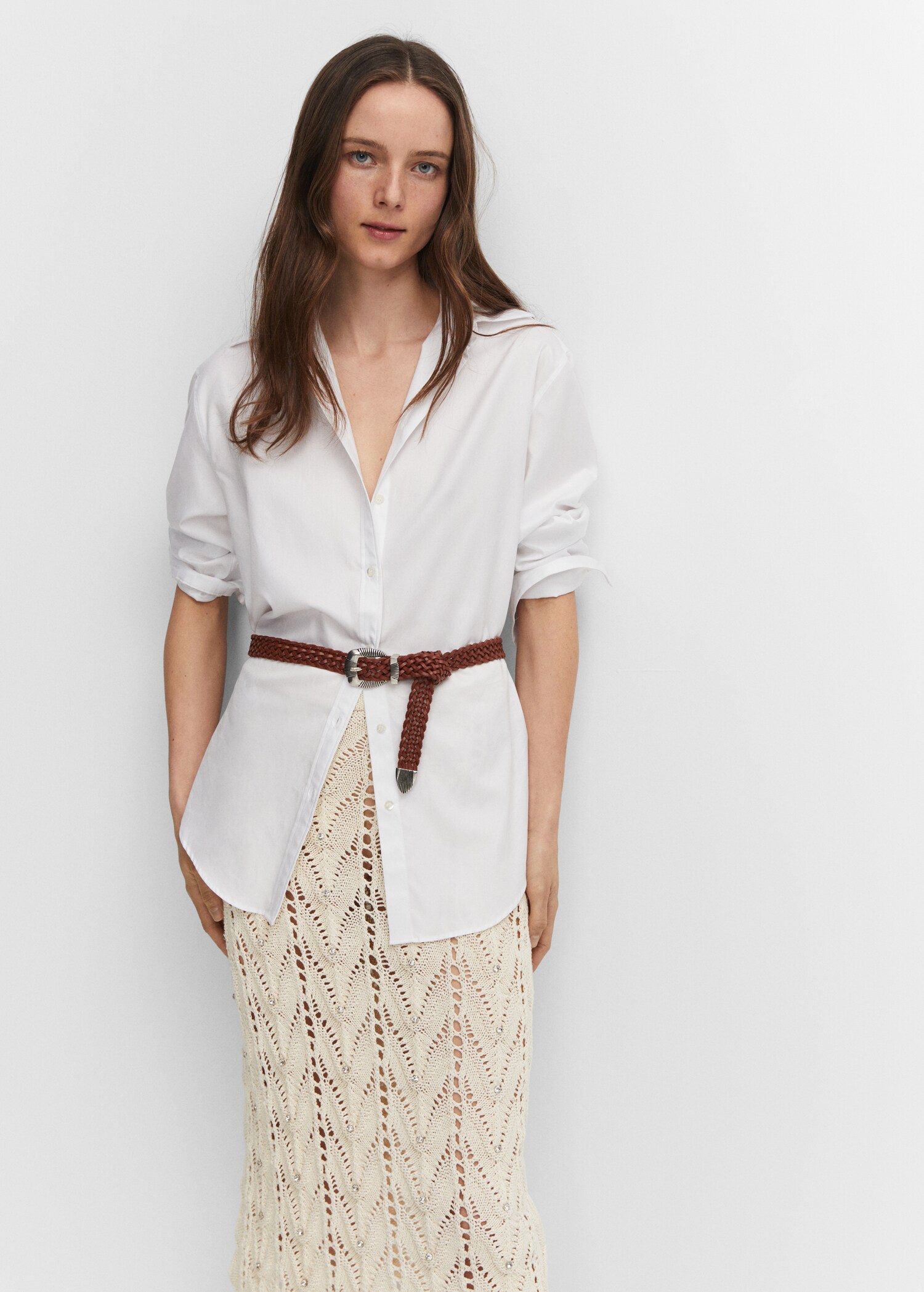 Knitted skirt with rhinestone detail - Details of the article 2
