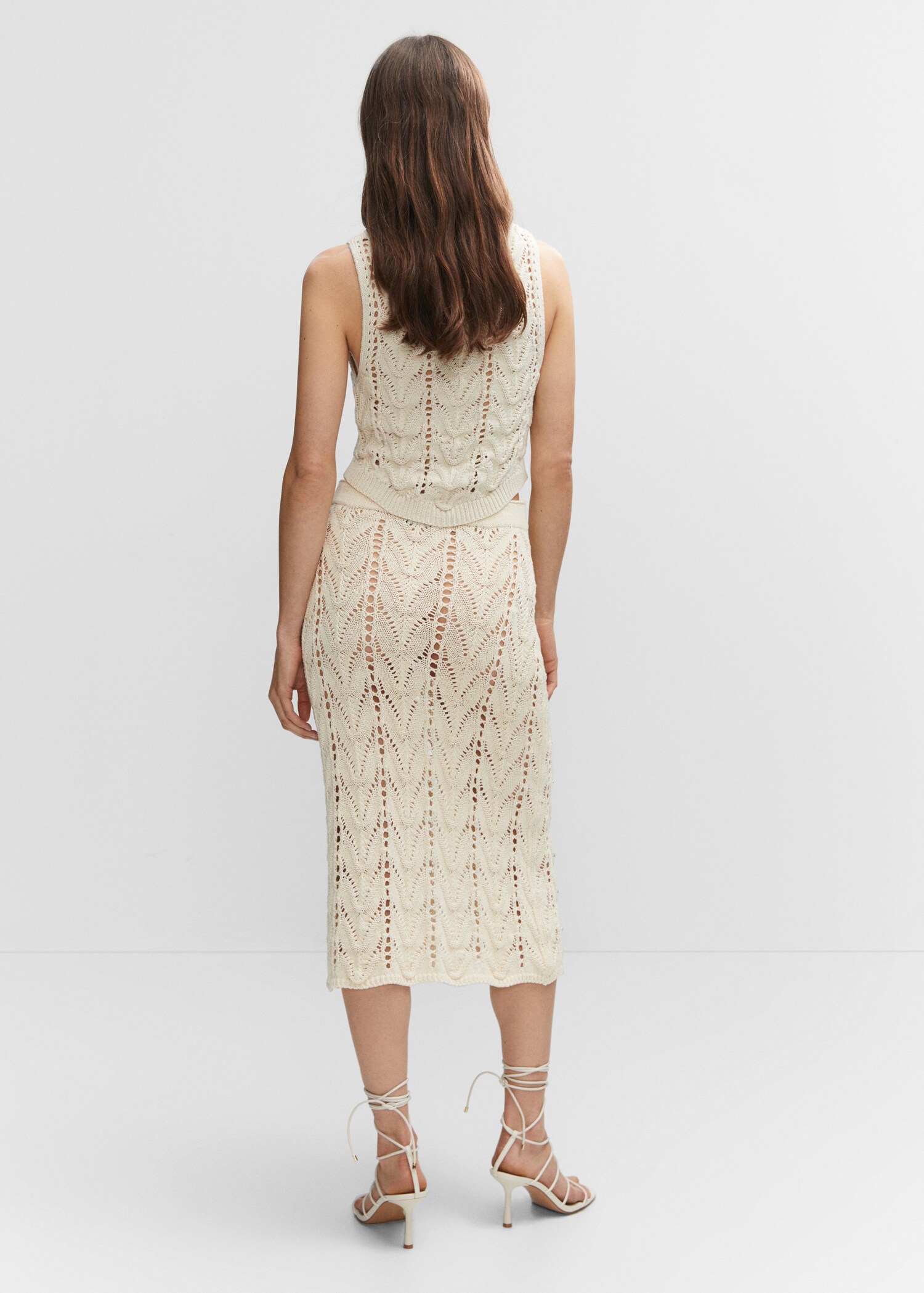 Knitted skirt with rhinestone detail - Reverse of the article