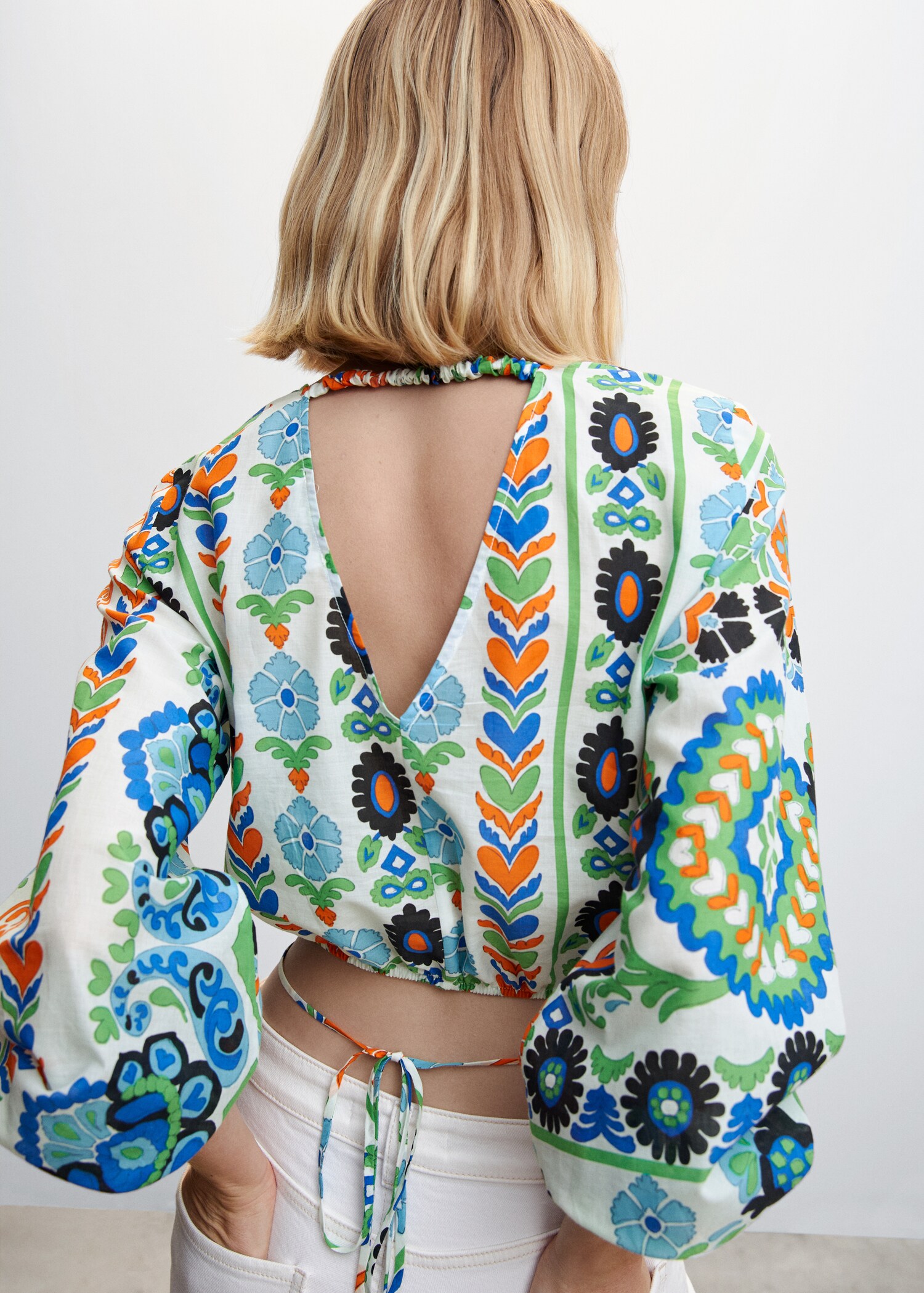 Printed puff sleeve blouse - Details of the article 2
