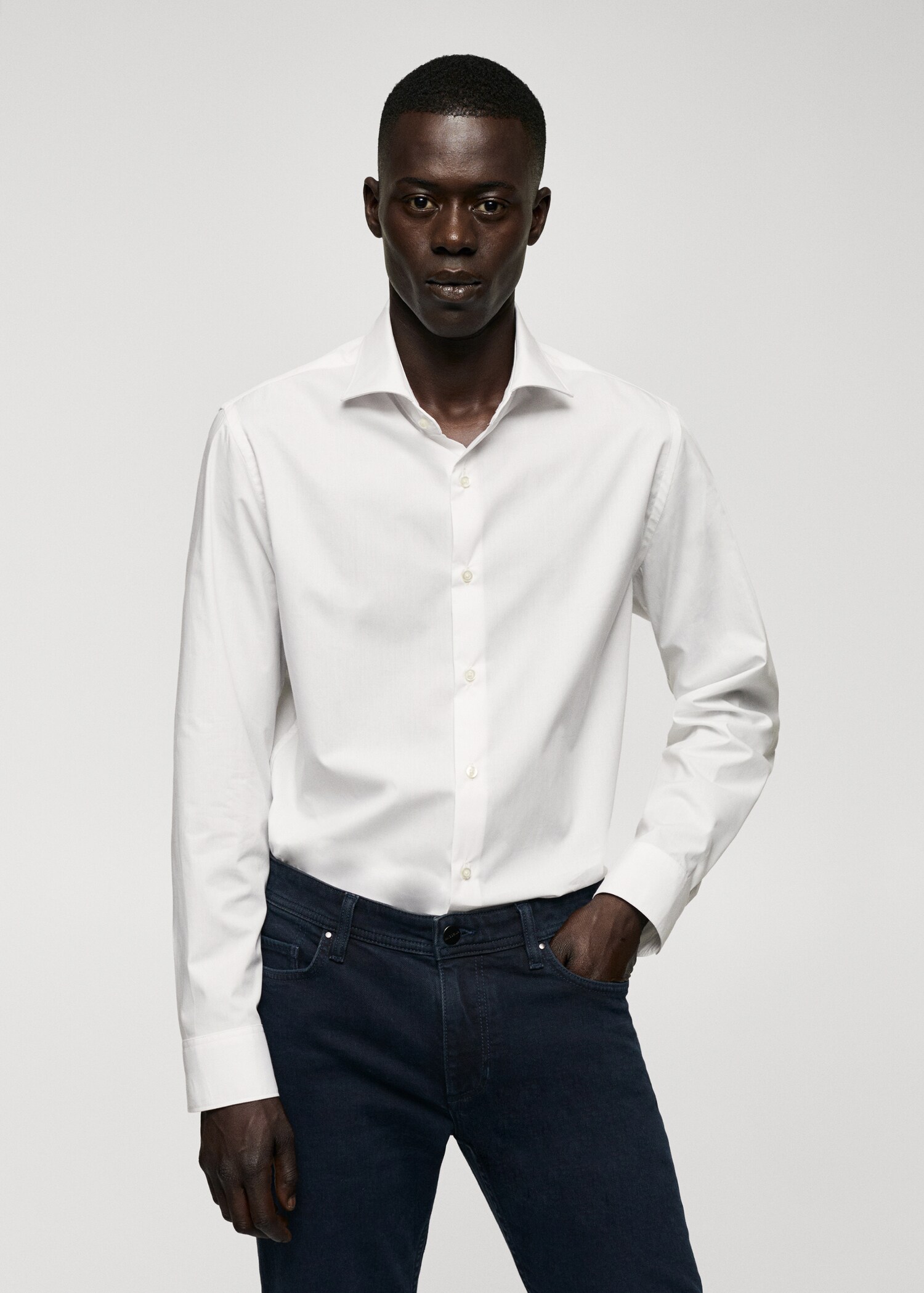 Chemise slim fit en coton stretch - Plan moyen