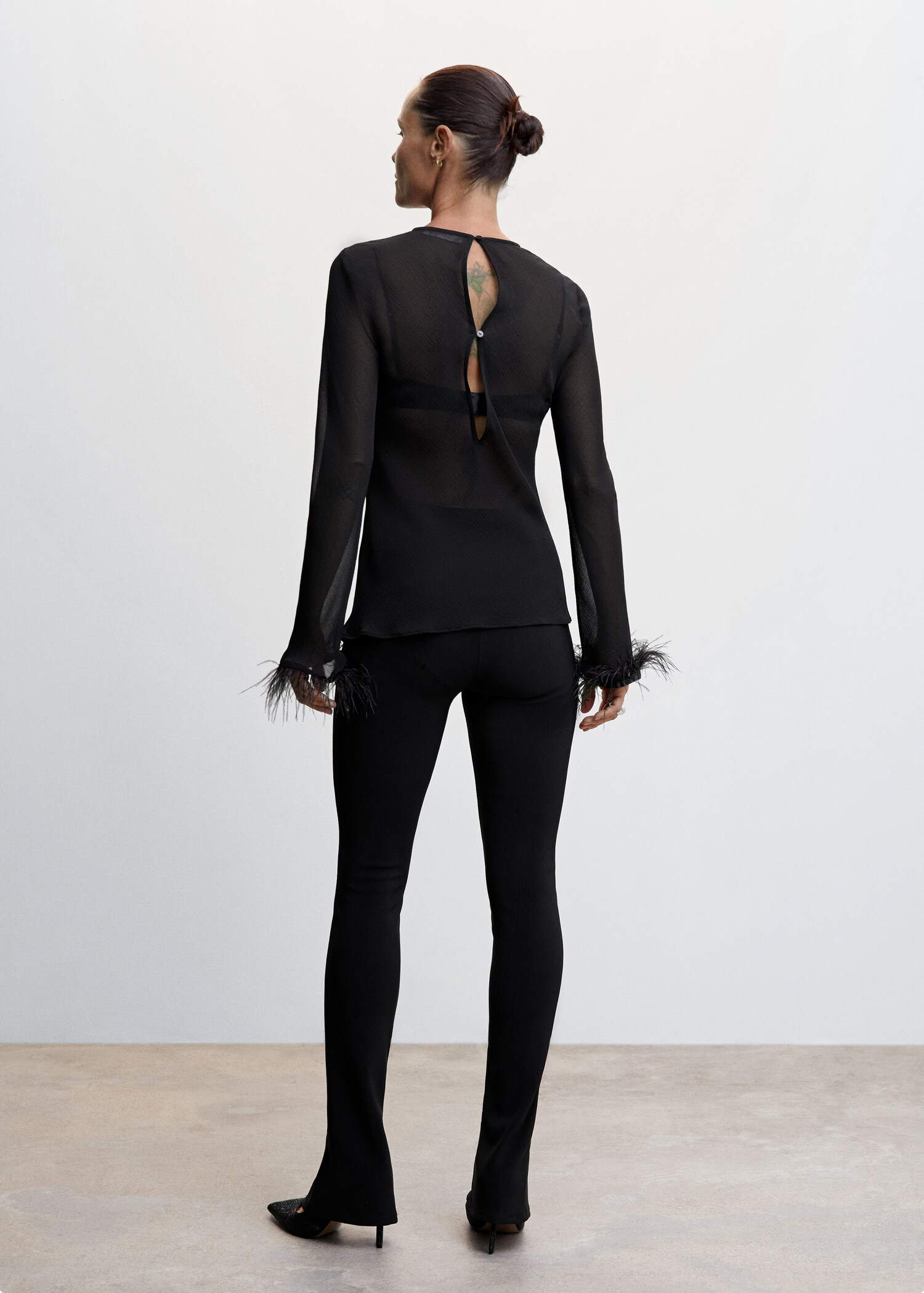 Blouse with feather detail  - Reverse of the article