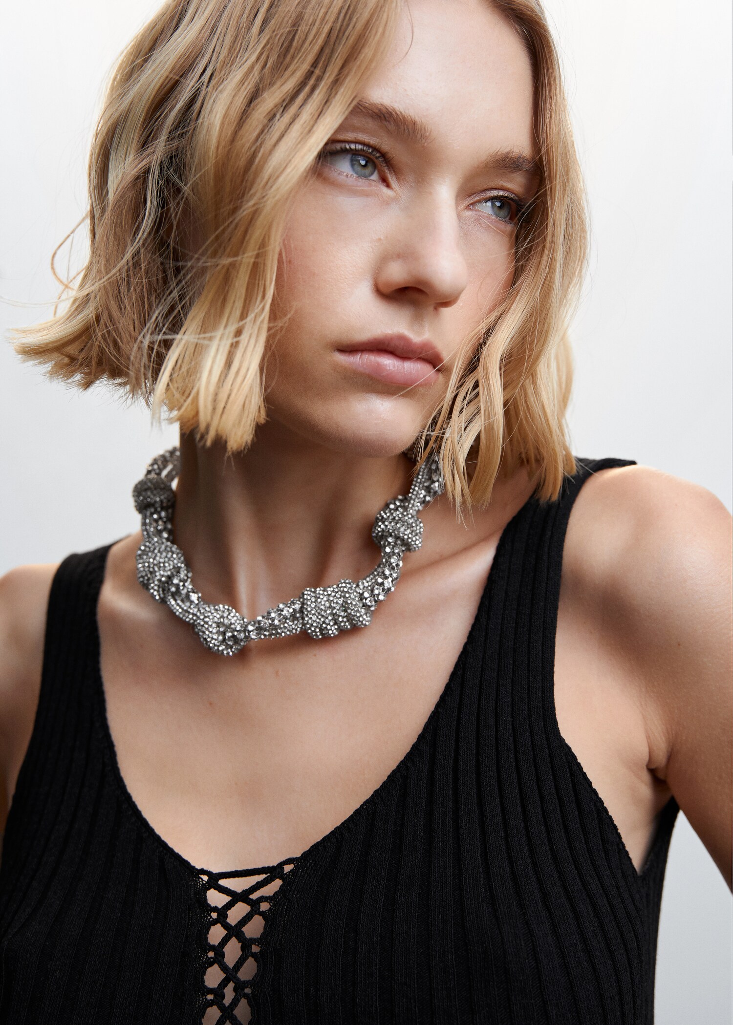 Ribbed lace top - Details of the article 6