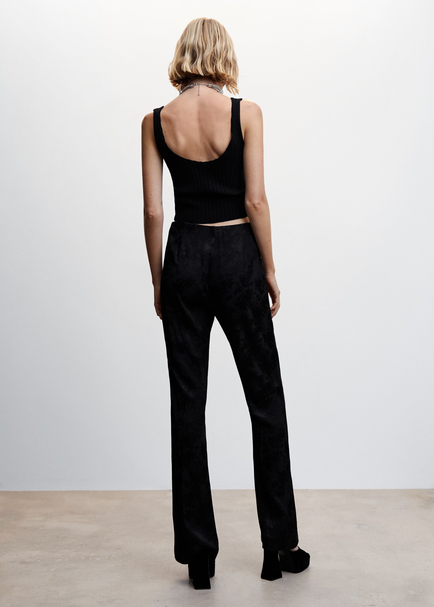 Ribbed lace top - Reverse of the article