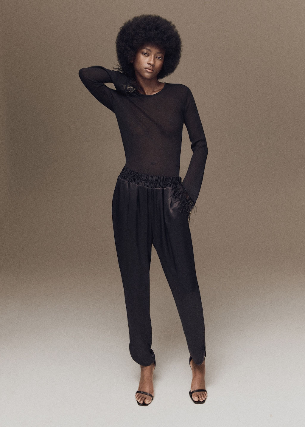 Satin pants with elastic waist - Women | MANGO OUTLET USA