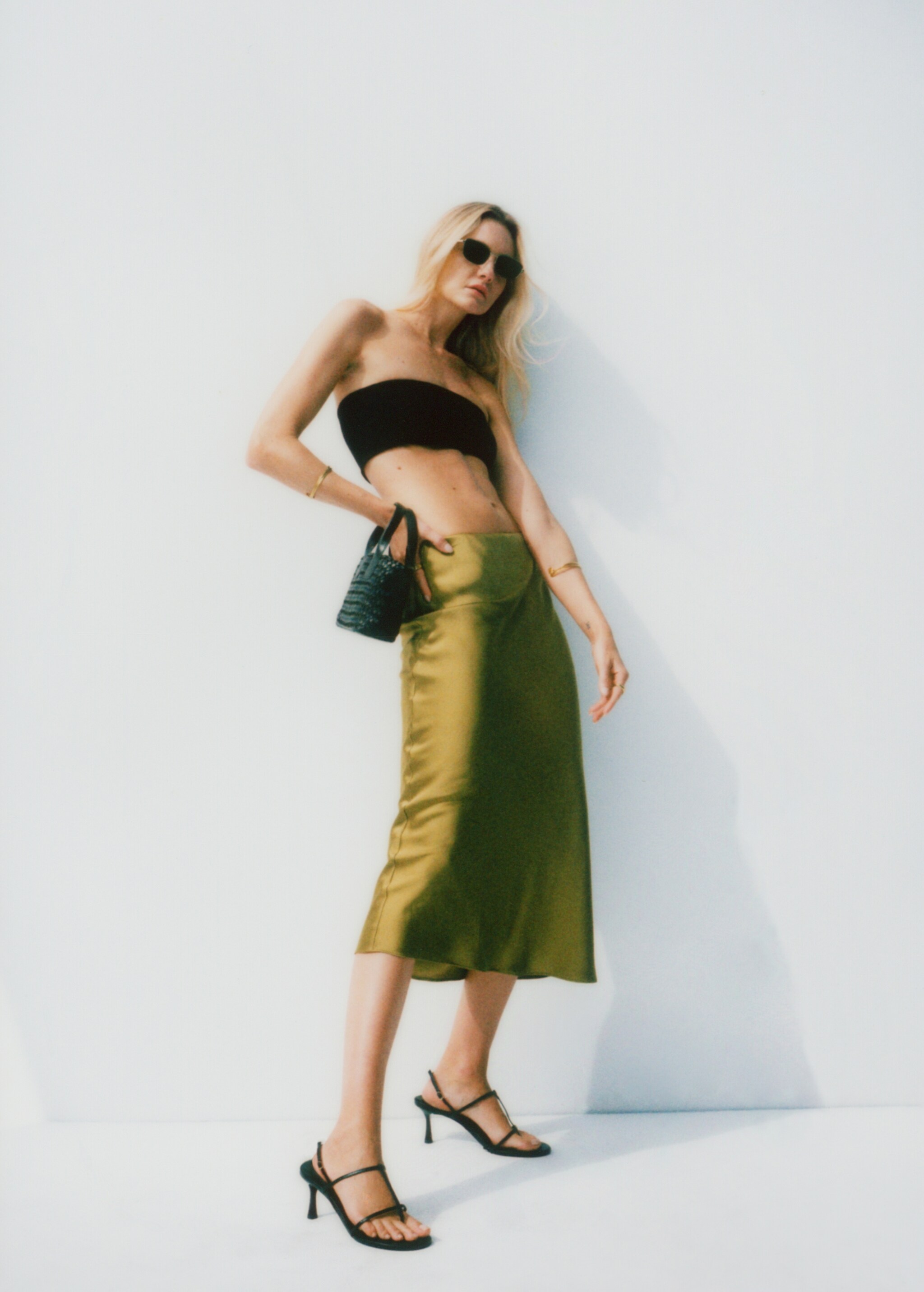 Midi satin skirt - Details of the article 6